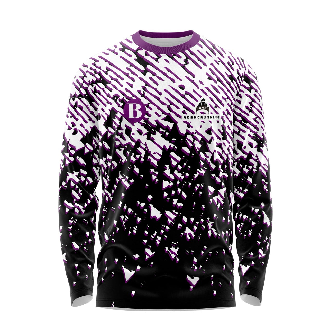 Brooklands Run Club Long Sleeve Tee - Black/White/Purple