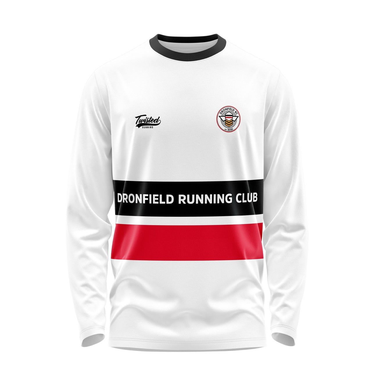 Dronfield Long Sleeve Tee - White/Black/Red