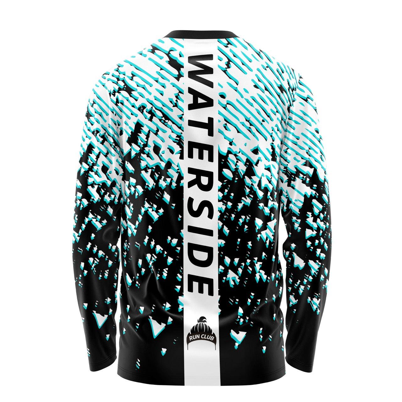 Rob McRunning - Waterside Long Sleeve Tee - Black/White/Aqua