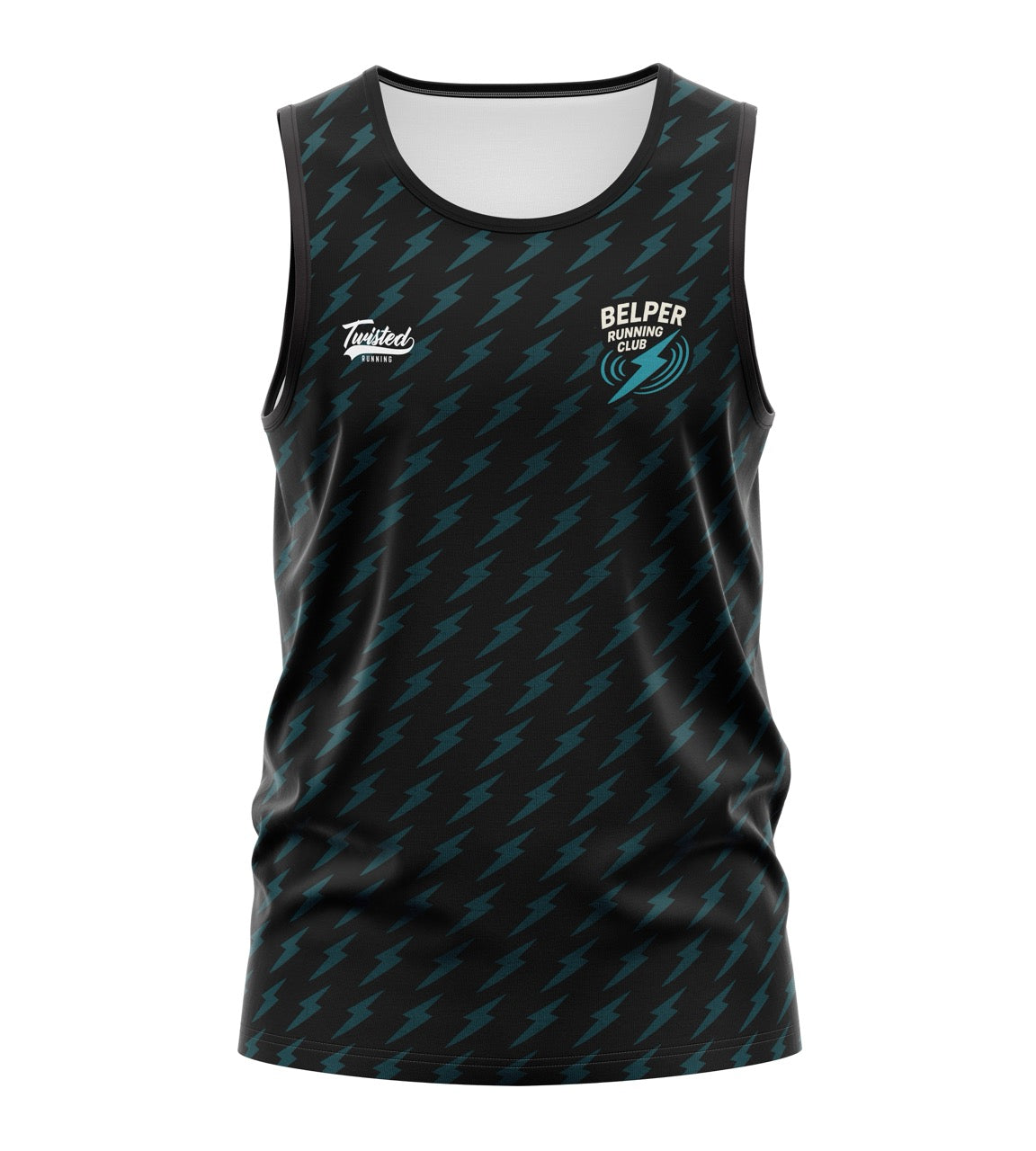 Belper Running Club Tank - Black/Teal