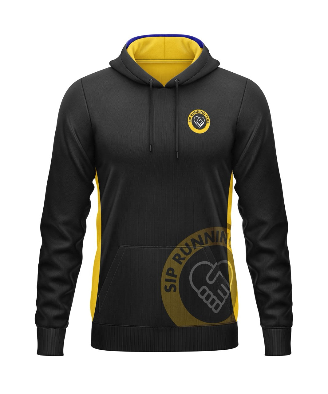 SIP Running Club Hoodie (Polyester) - Yellow/Black