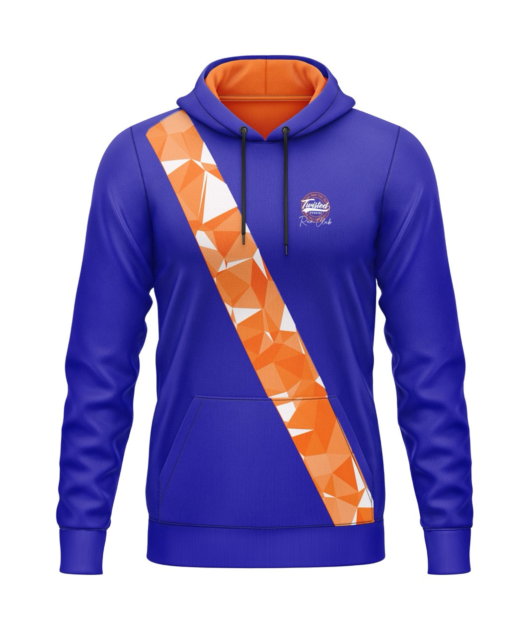 Twisted Run Club Hoodie (Polyester) - Blue/Orange