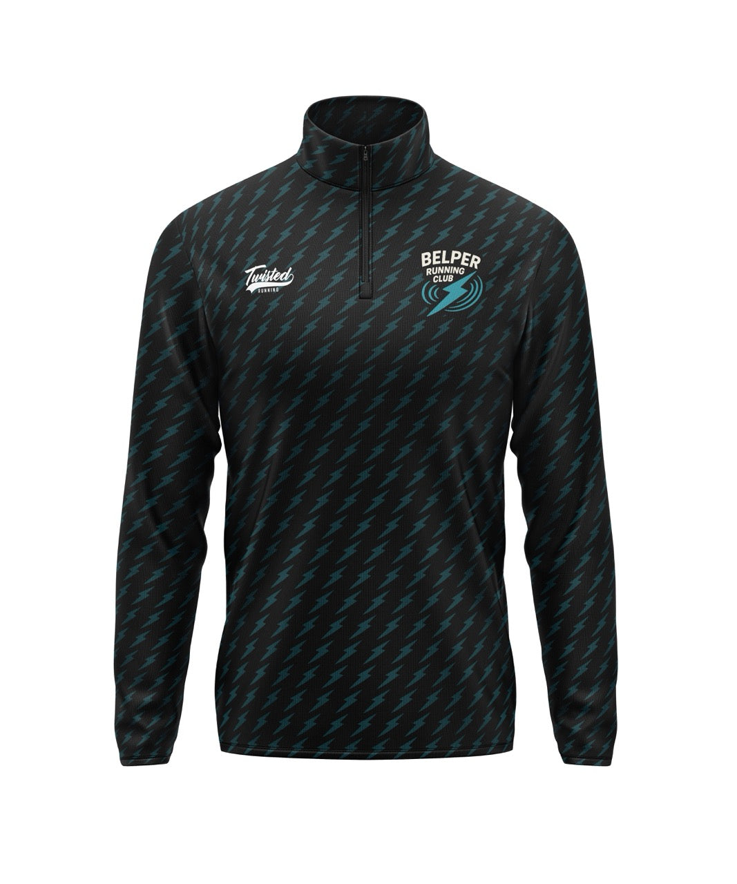Belper Running Club 1/4 Zip - Black/Teal