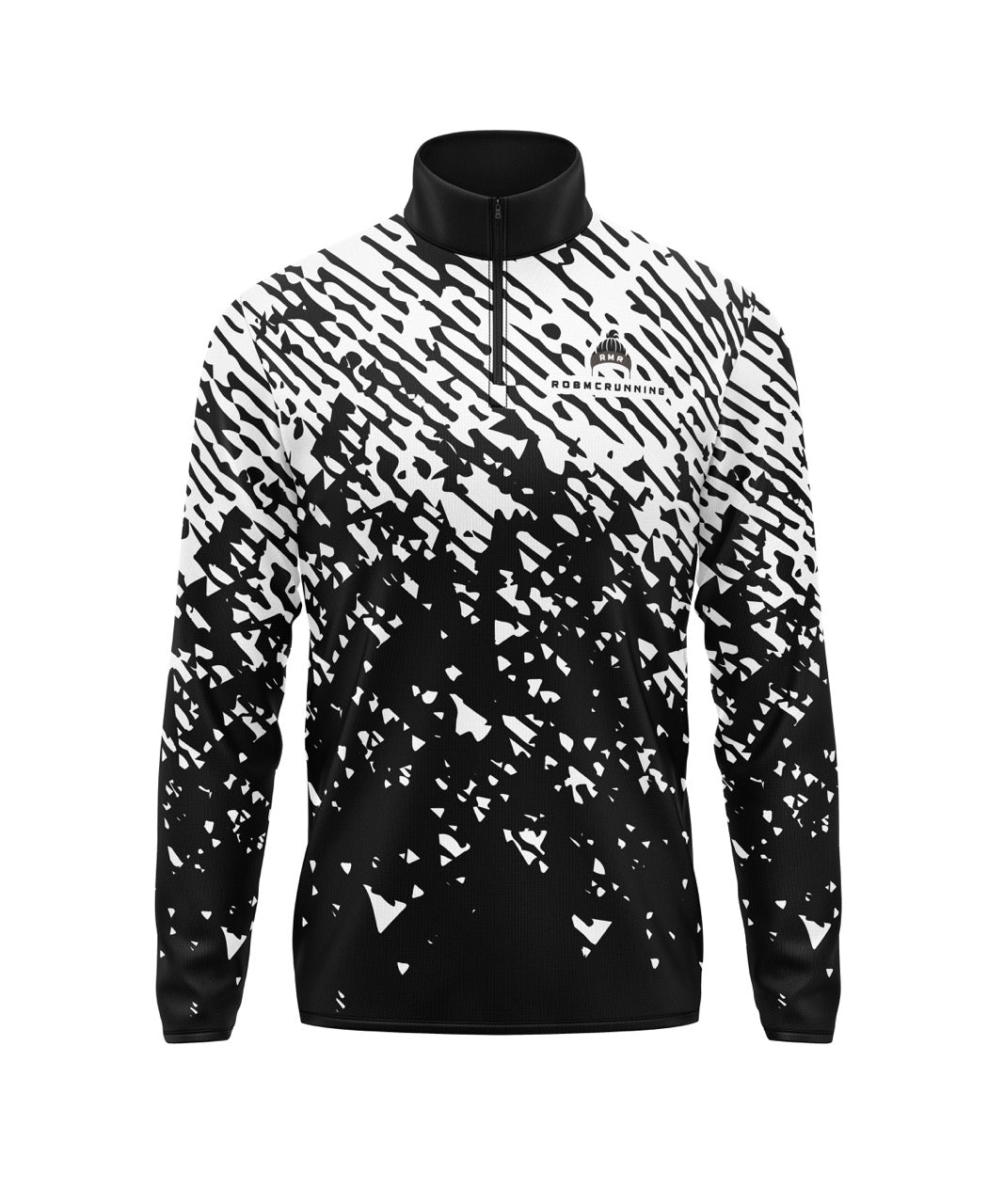 Rob McRunning 1/4 Zip - Black/White