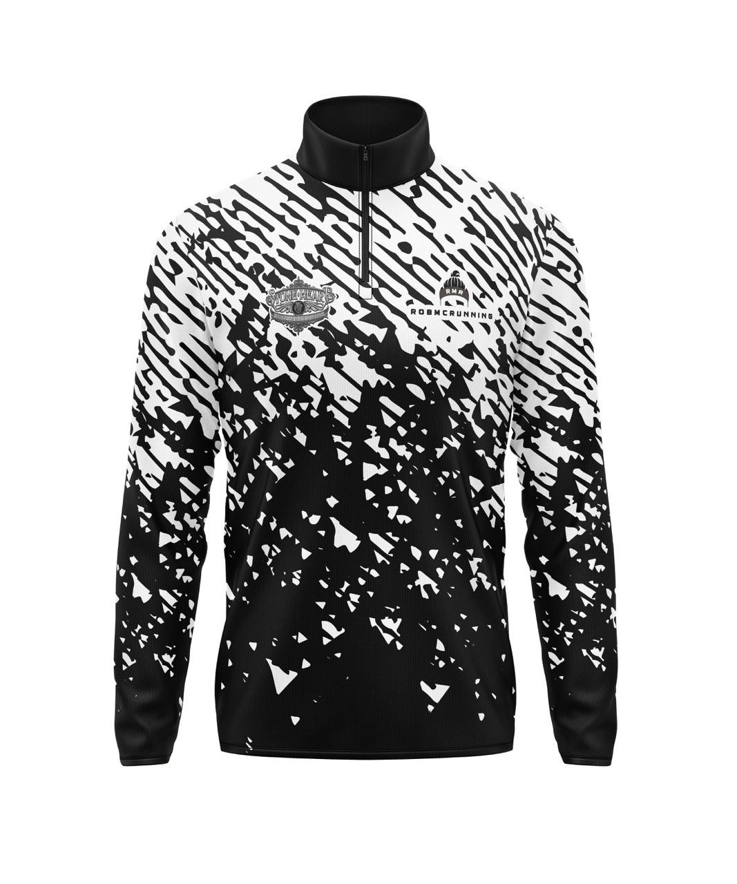 RobMcRunning - Stoneheart 1/4 Zip - black/white