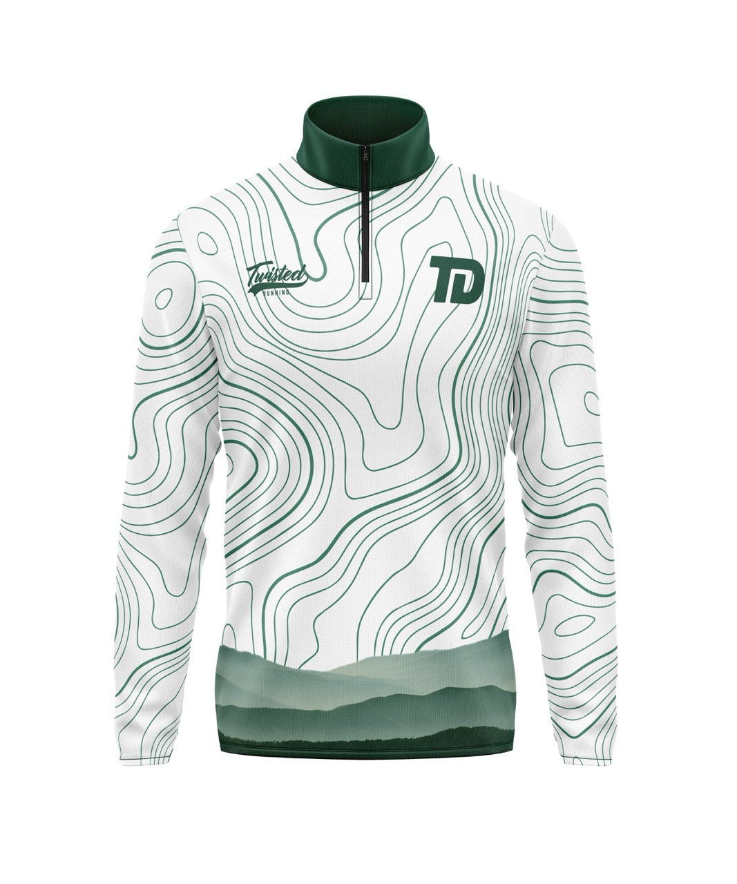 Manchester Road Runners - Trail Division 1/4 Zip - White/Green