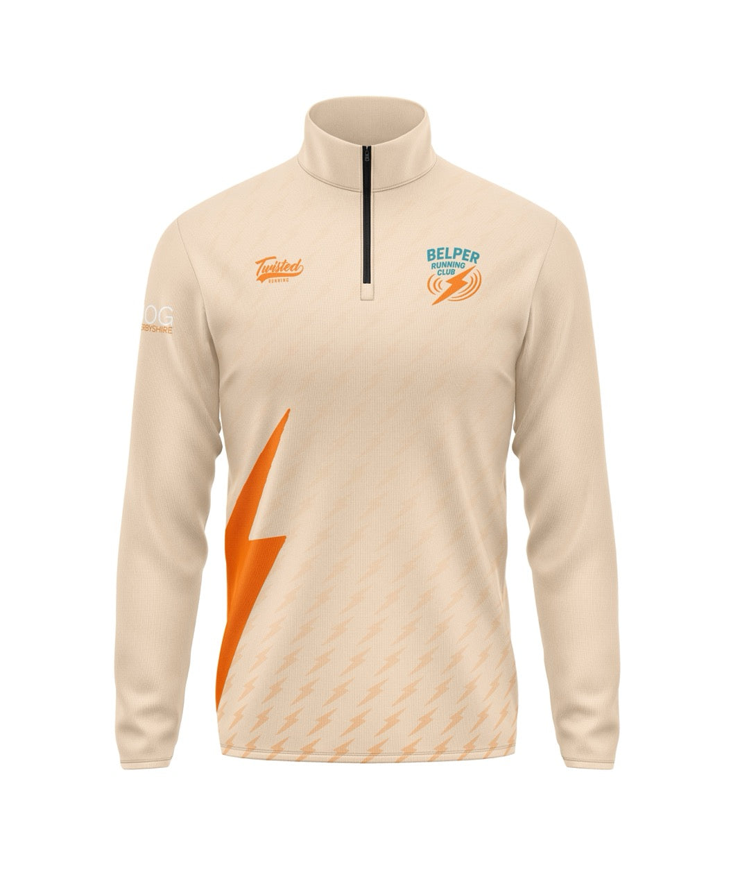 Belper Running Club 1/4 Zip - Vanilla/Orange
