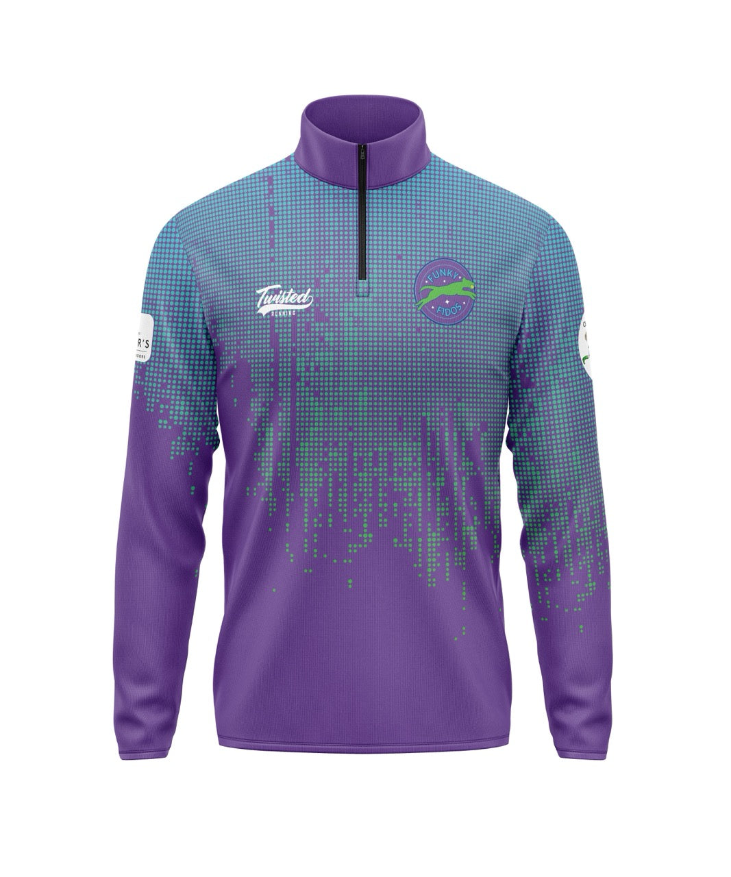 Funky Fidos 1/4 Zip - Purple/Green