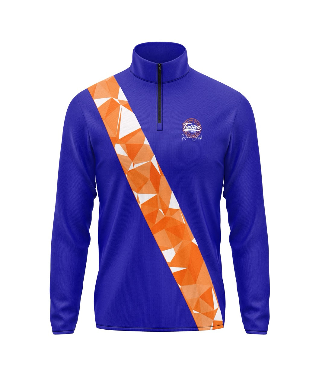 Twisted Run Club 1/4 Zip - Blue/Orange