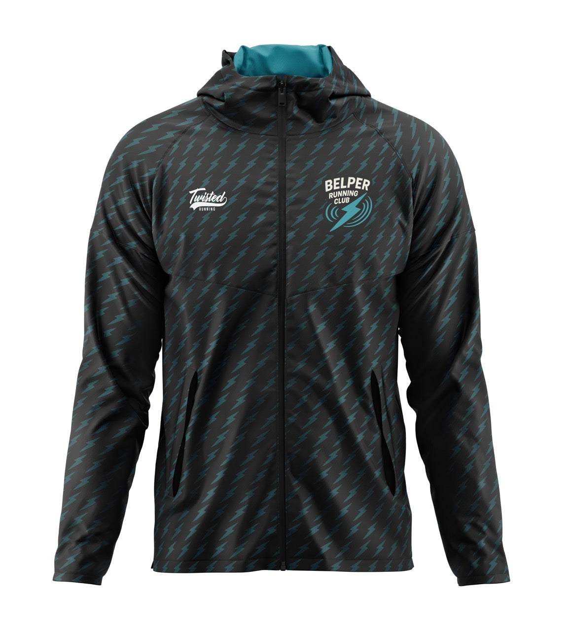 Belper Running Club Windbreaker - Black/Teal