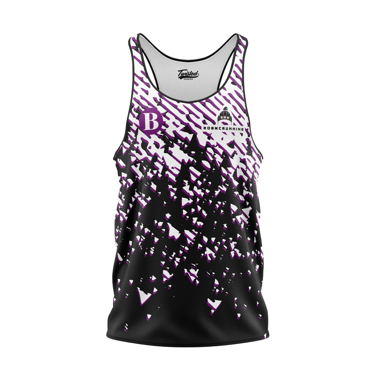 Brooklands Run Club Vest - Black/White/Purple