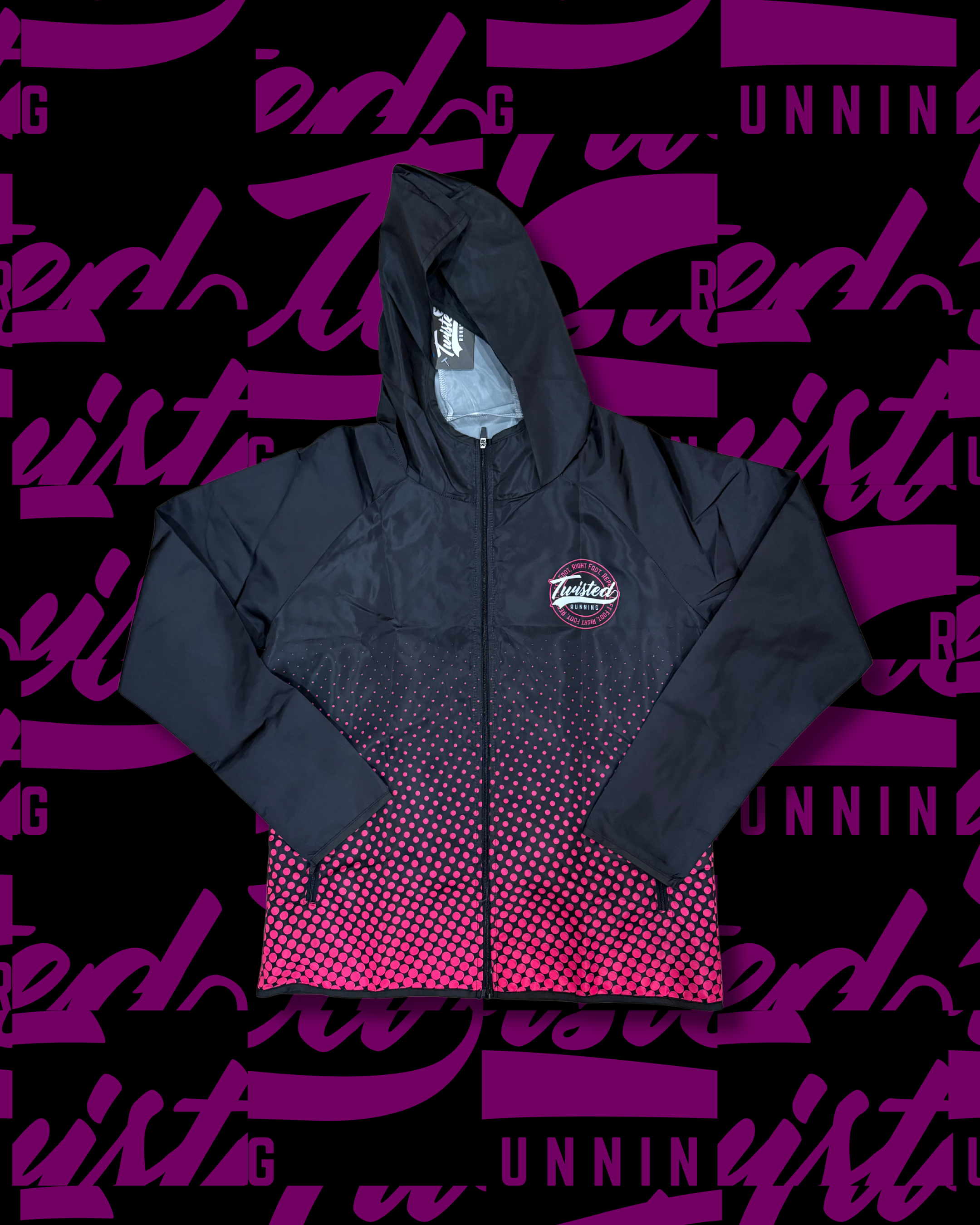Twisted Running Windbreaker - Black/Pink Blend
