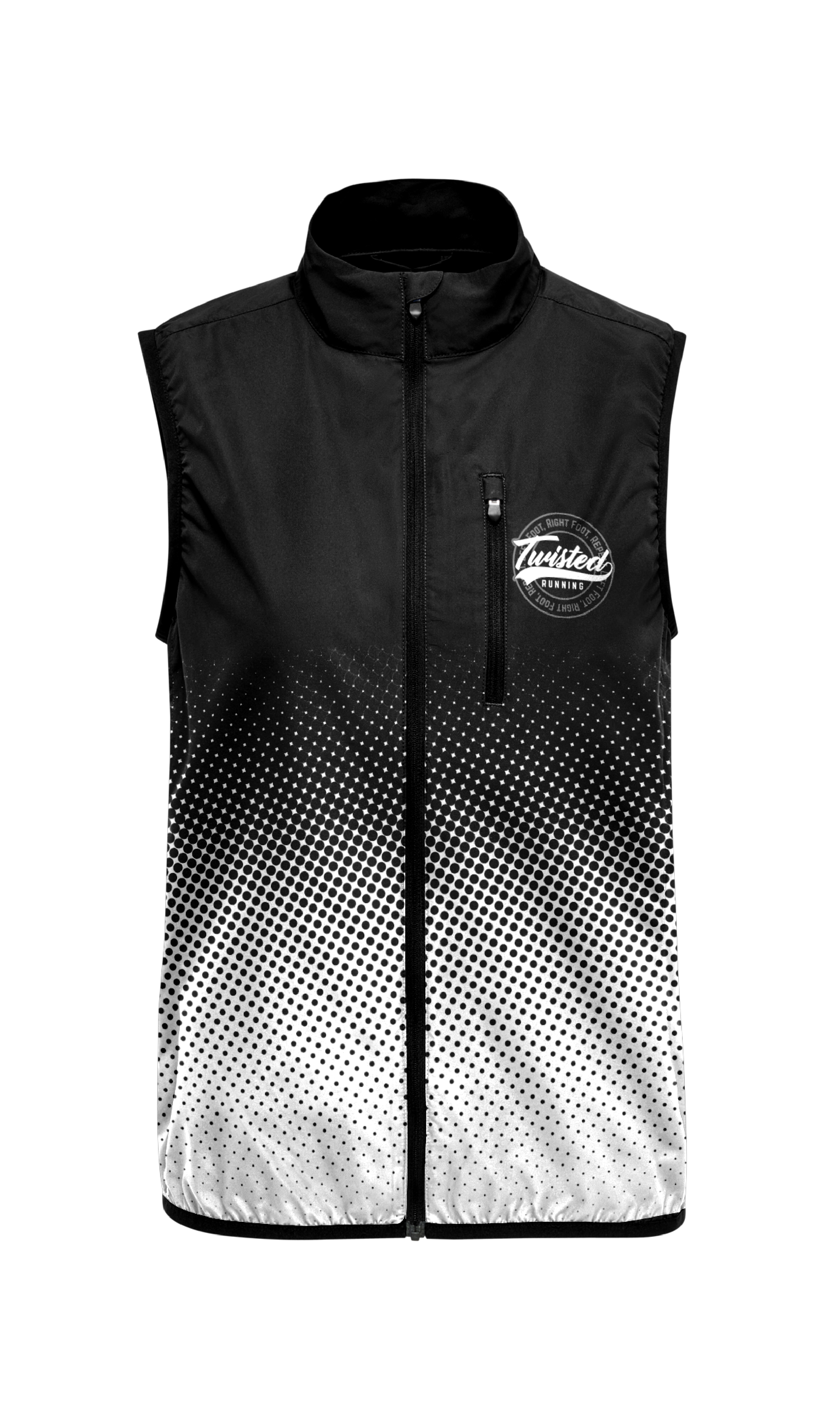 Twisted Running Gilet - Black/White