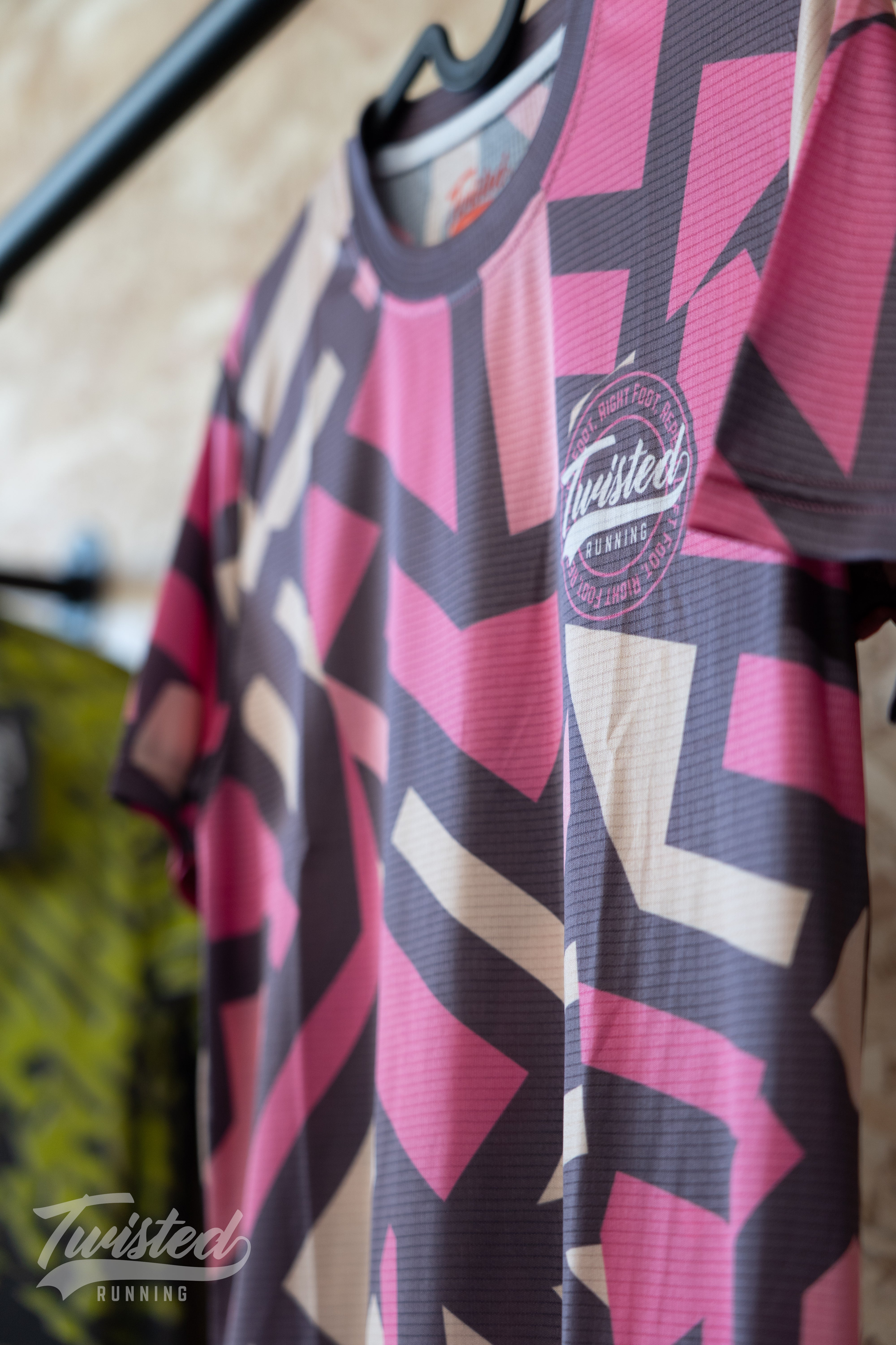 "Shatter" Technical Race Tee – Rhubarb