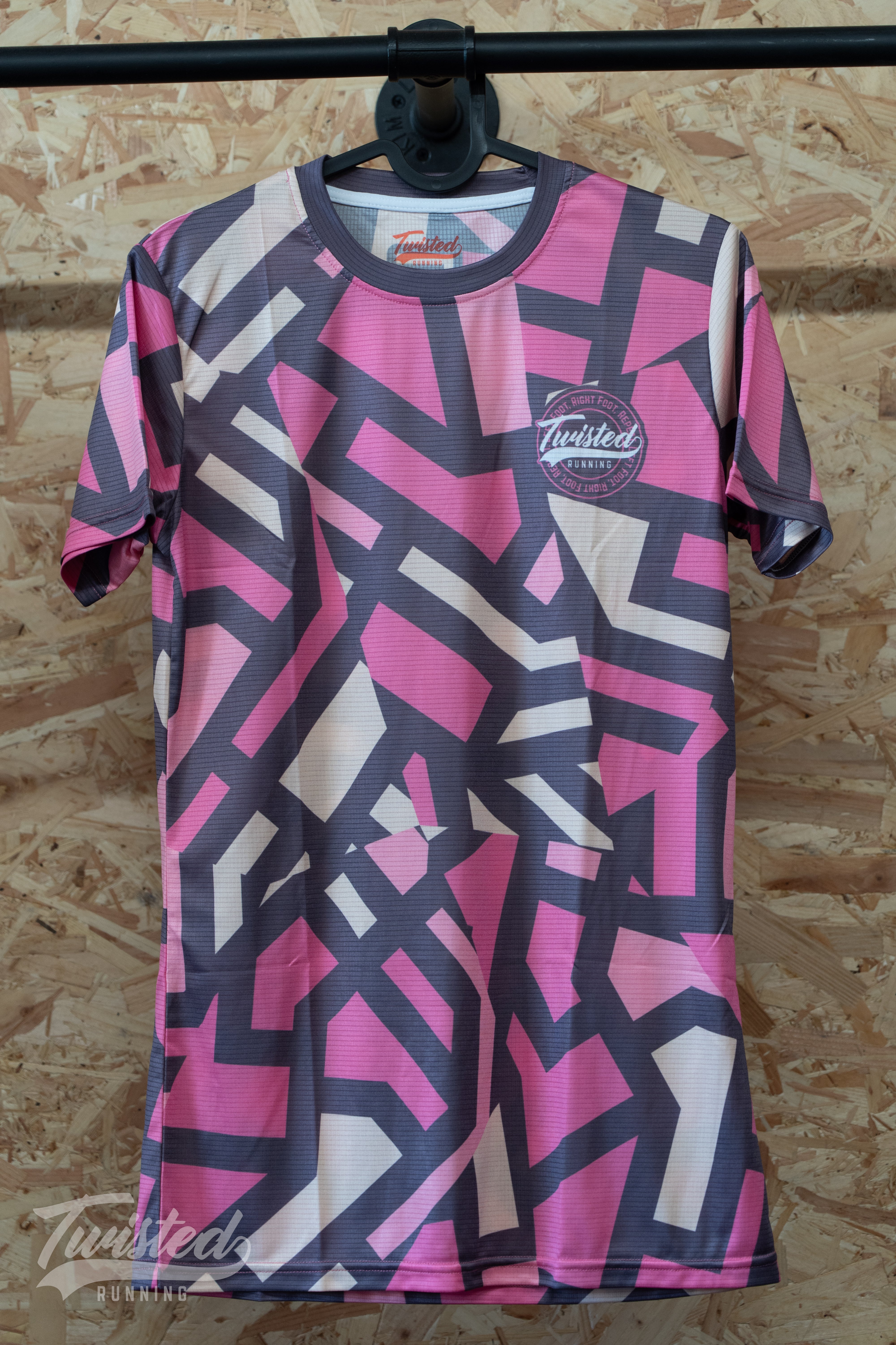 "Shatter" Technical Race Tee – Rhubarb