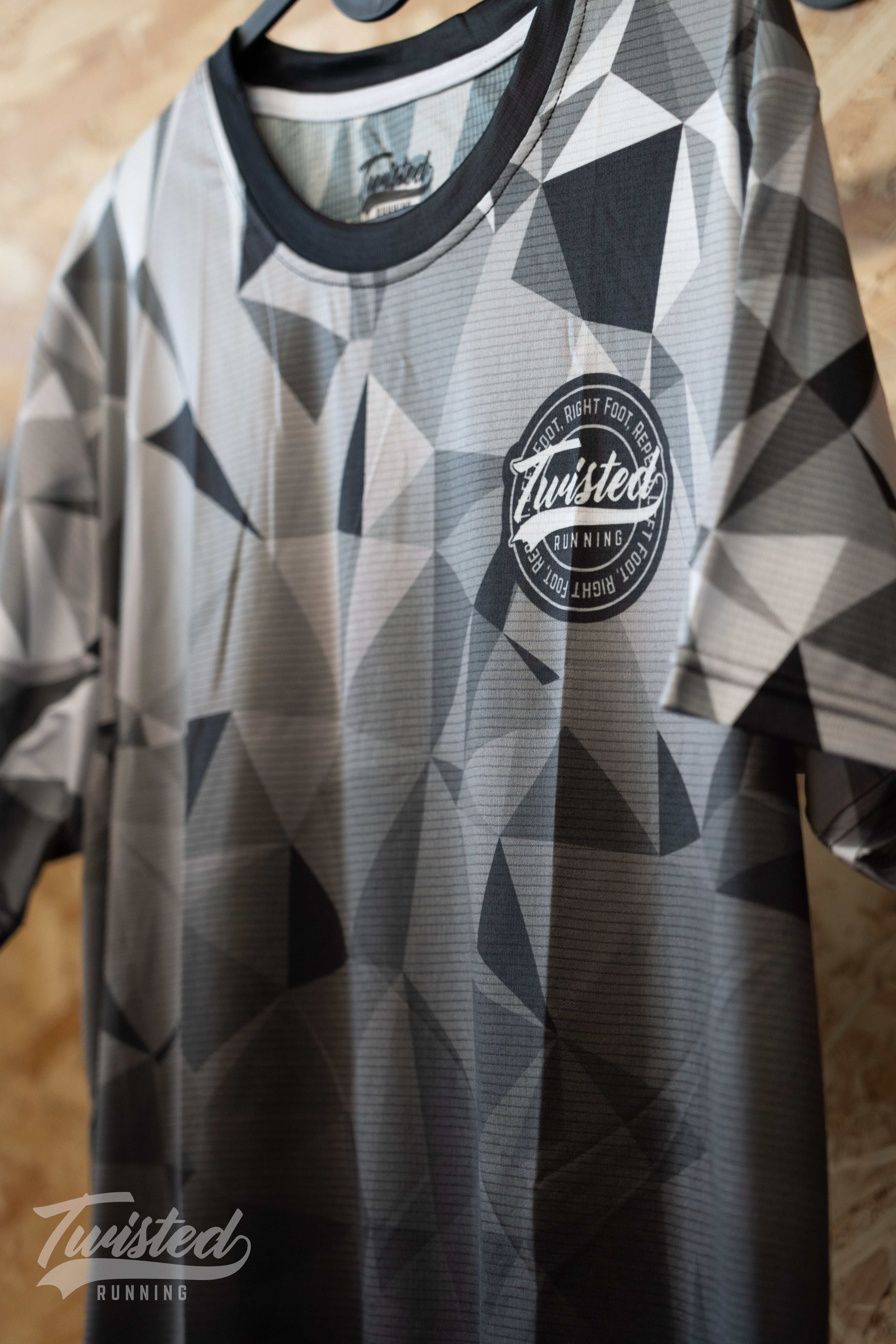 "Geo" Race Tee - Black/Grey
