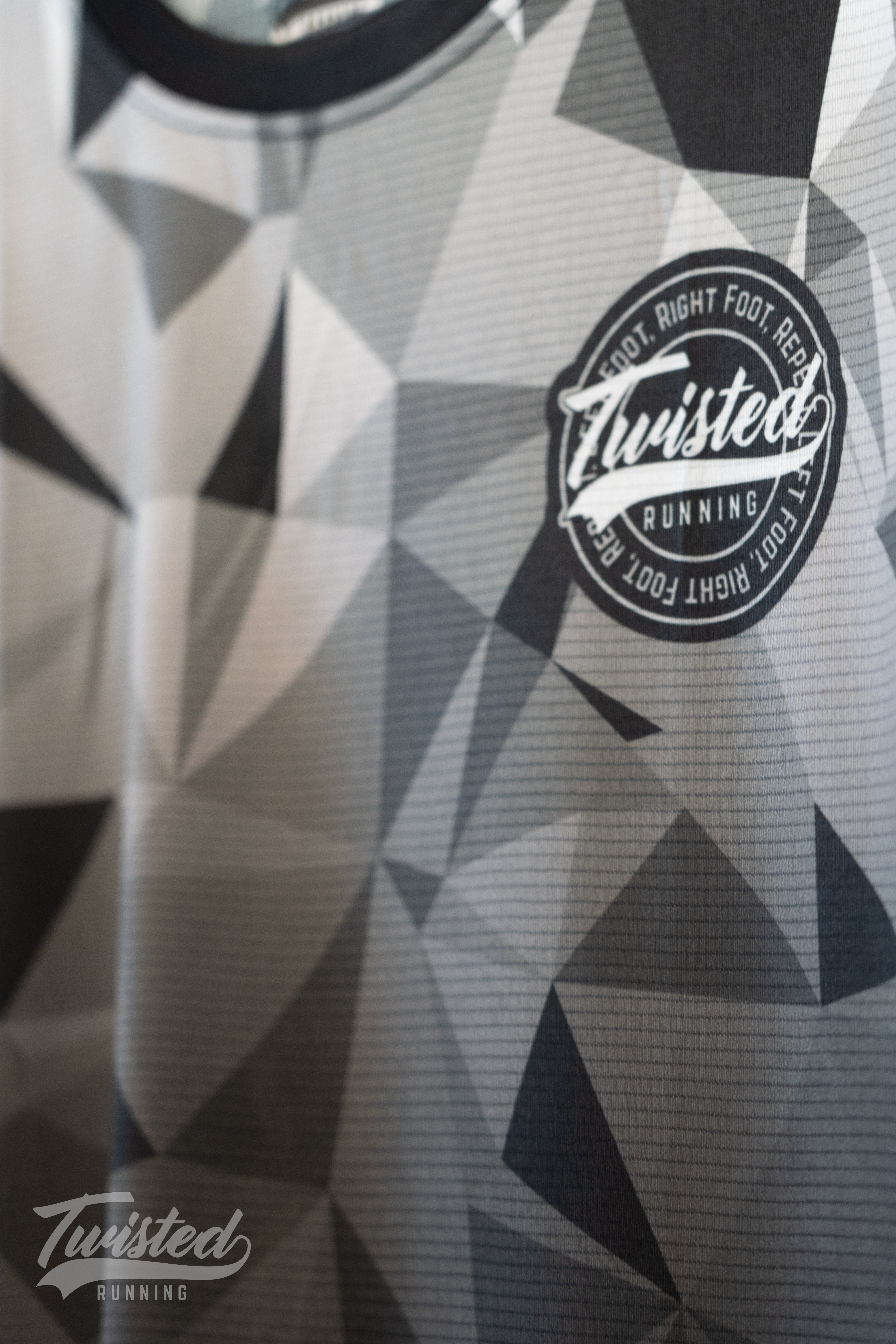 "Geo" Race Tee - Black/Grey