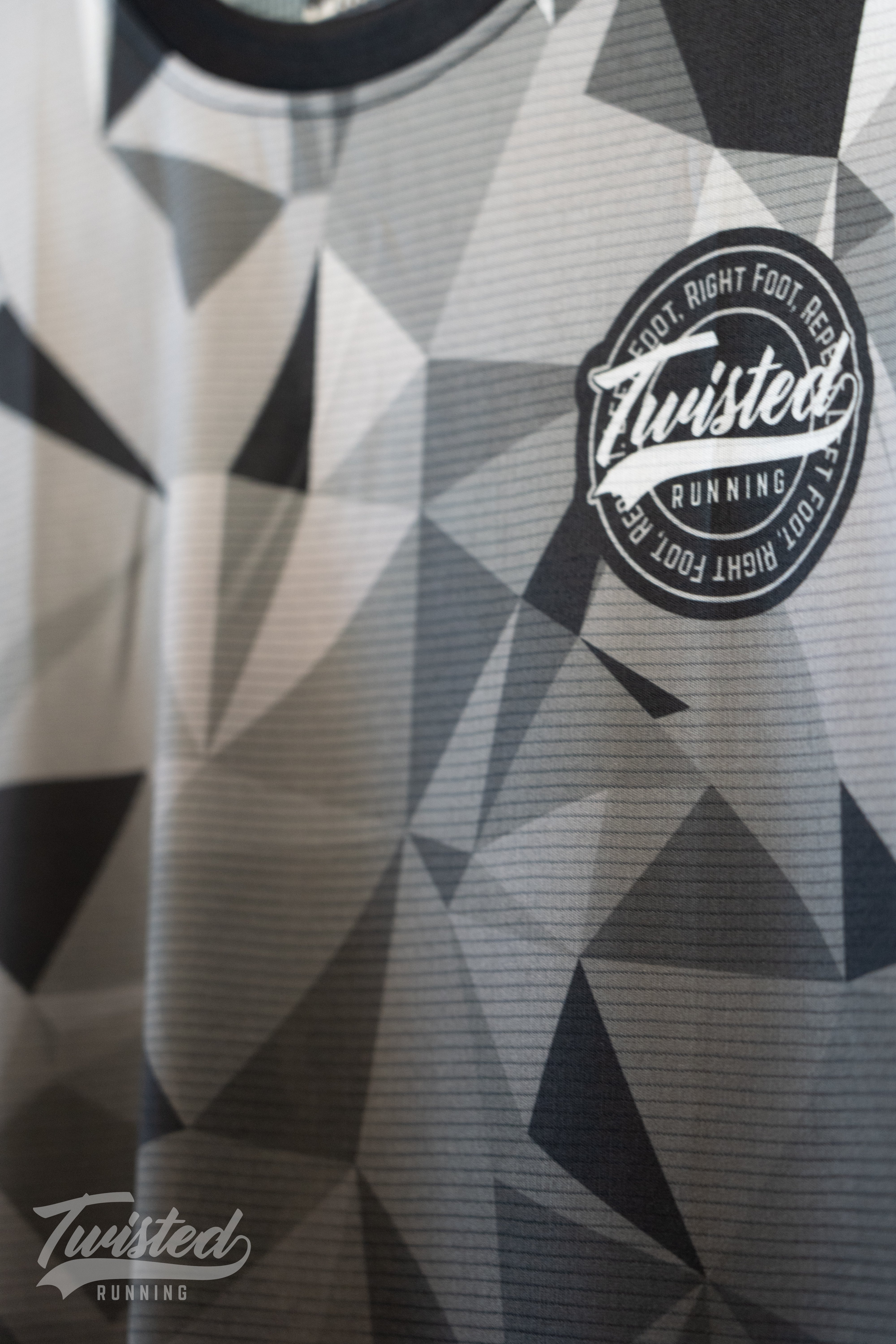 "Geo" Race Tee - Black/Grey
