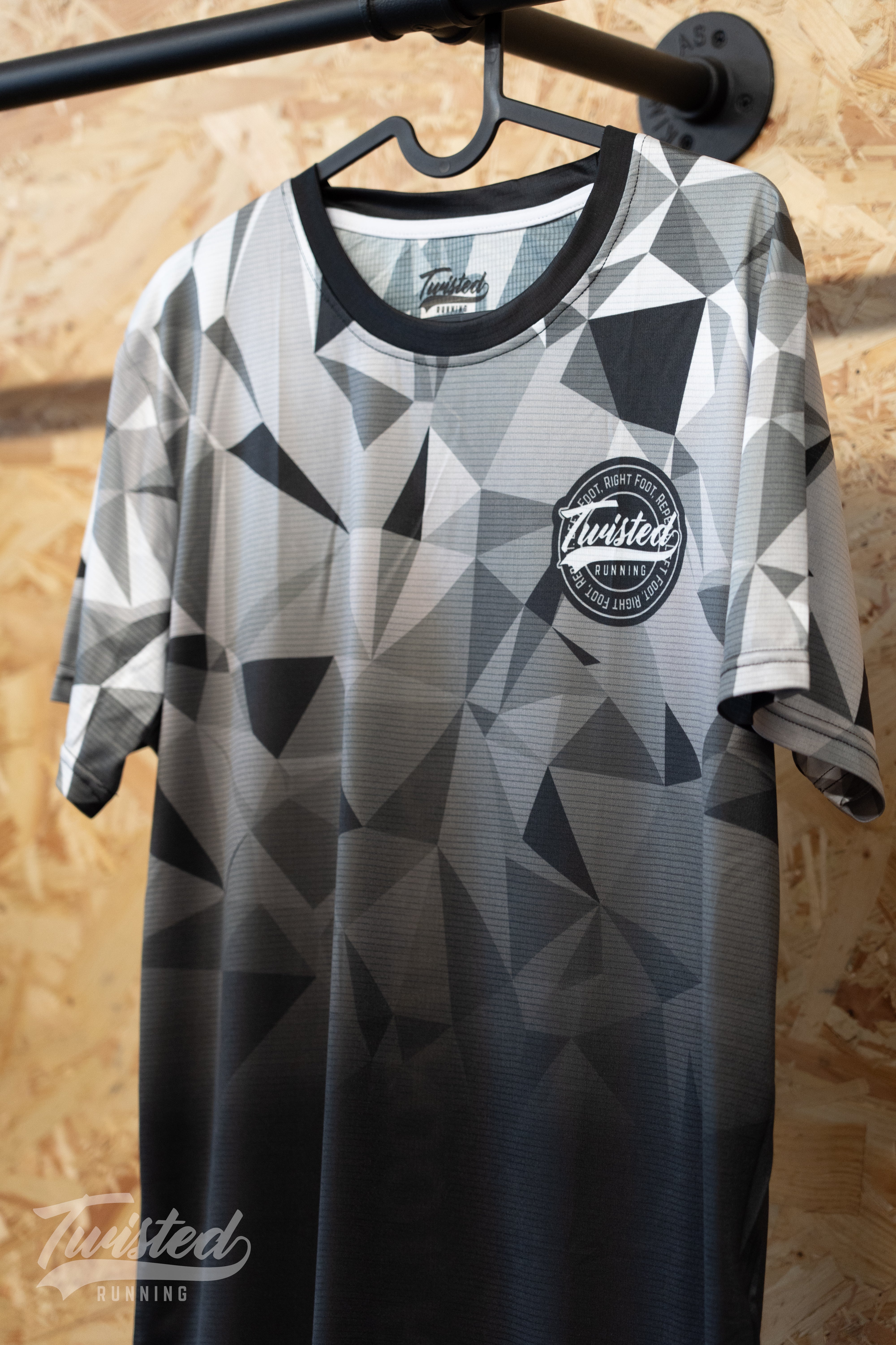 "Geo" Race Tee - Black/Grey