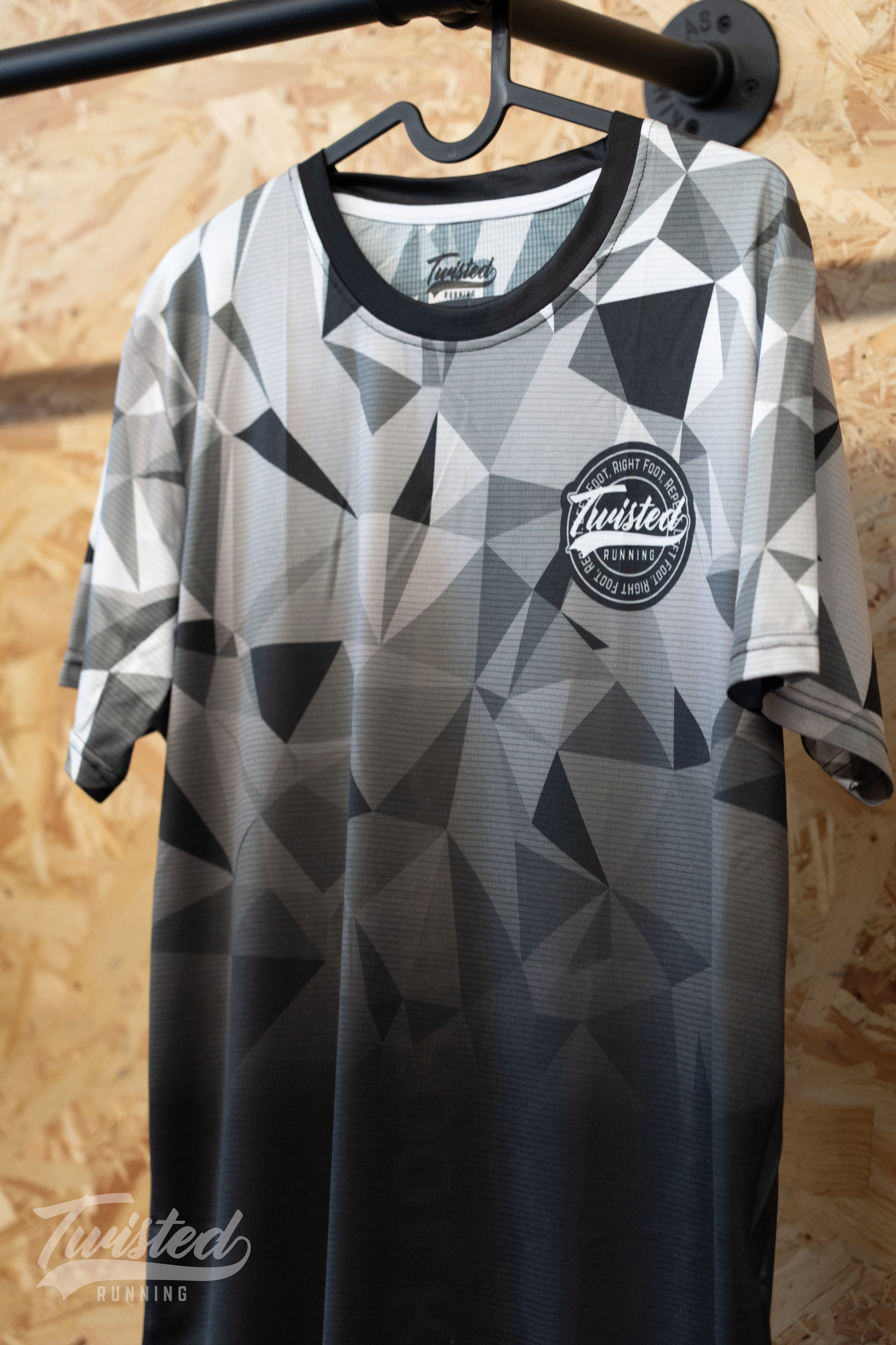 "Geo" Race Tee - Black/Grey