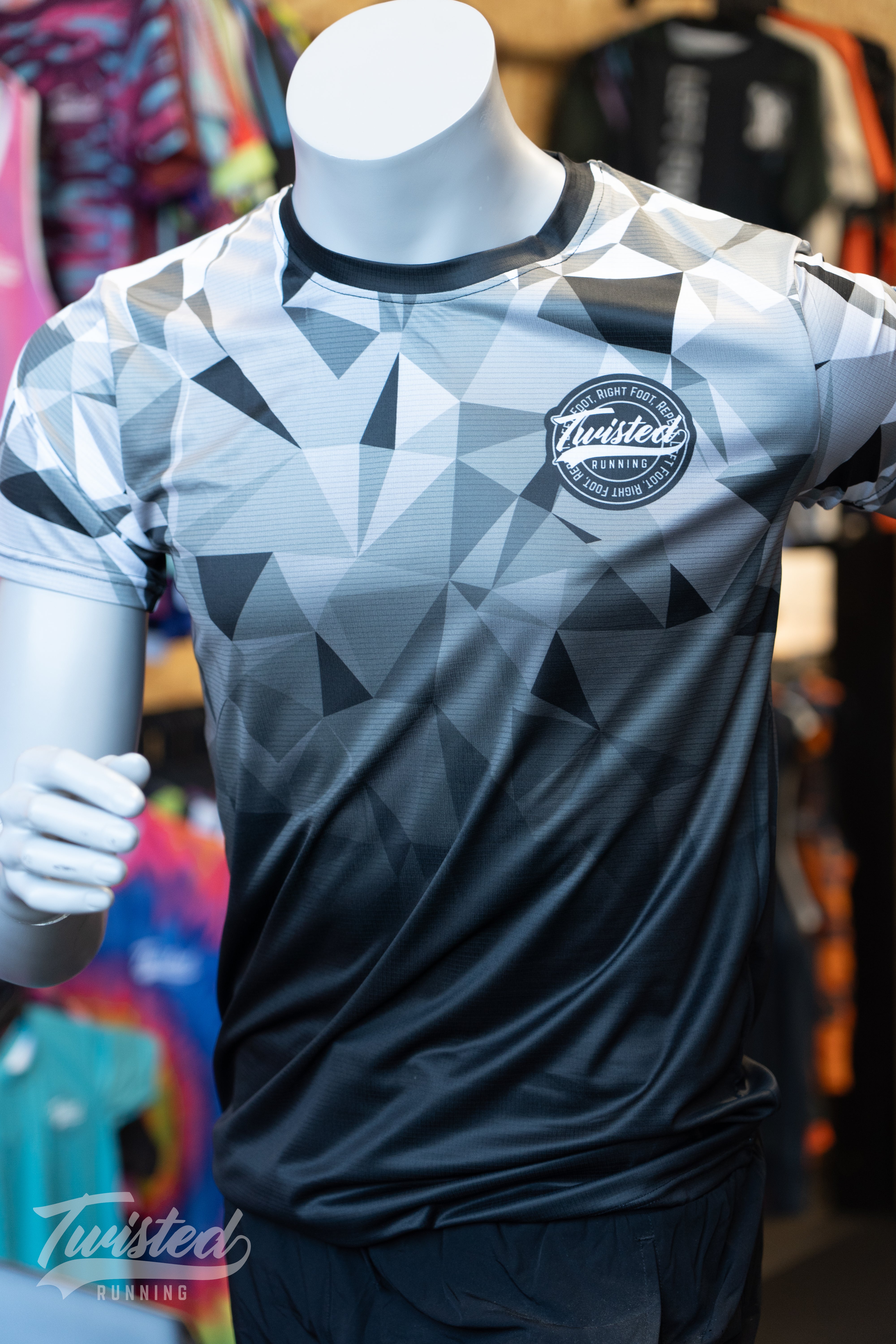 "Geo" Race Tee - Black/Grey