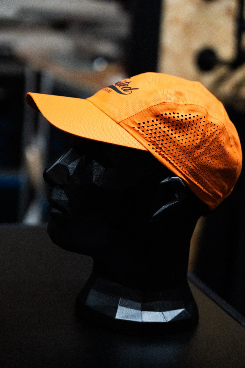 Twisted Perforated Run Cap - Orange