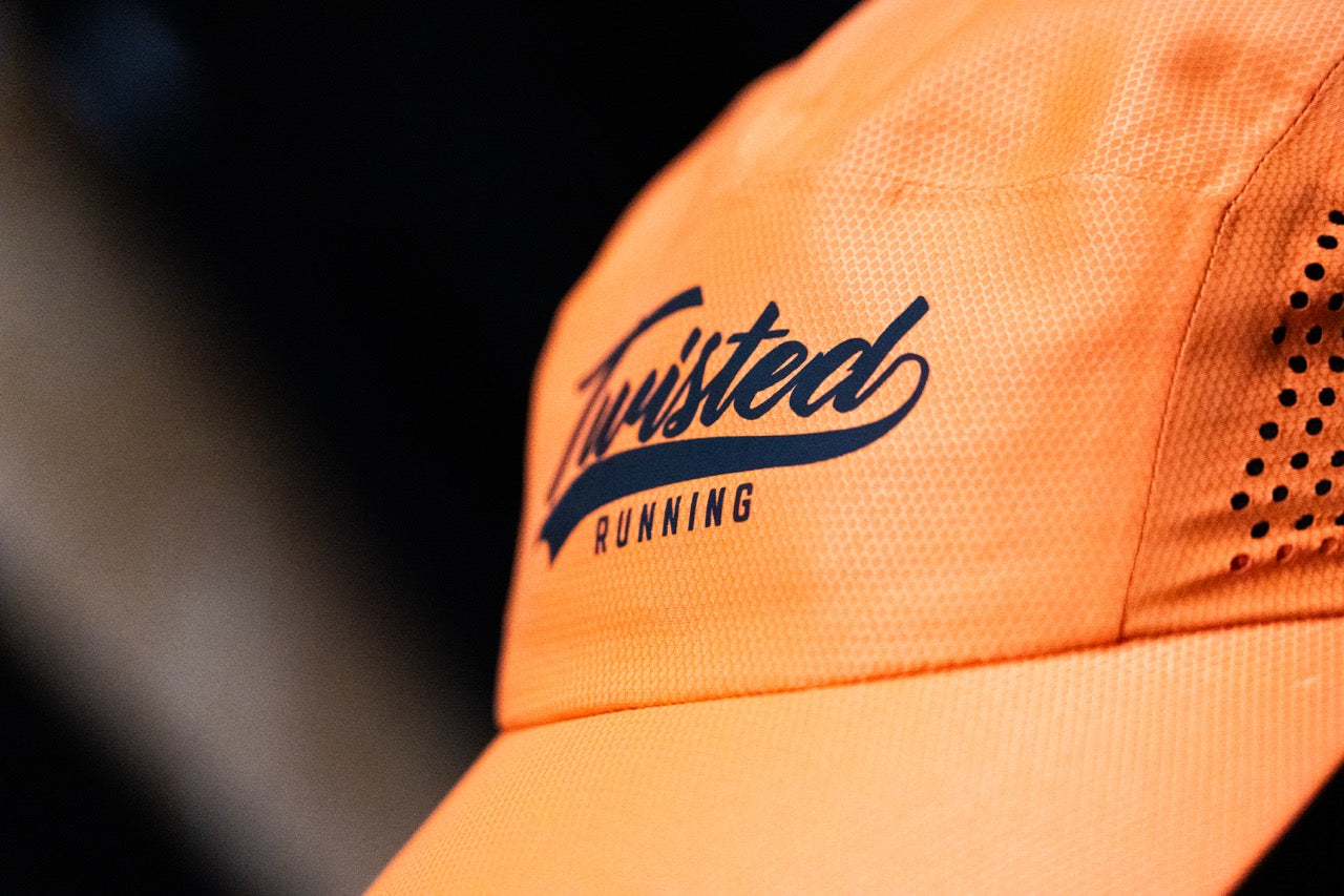 Twisted Perforated Run Cap - Orange