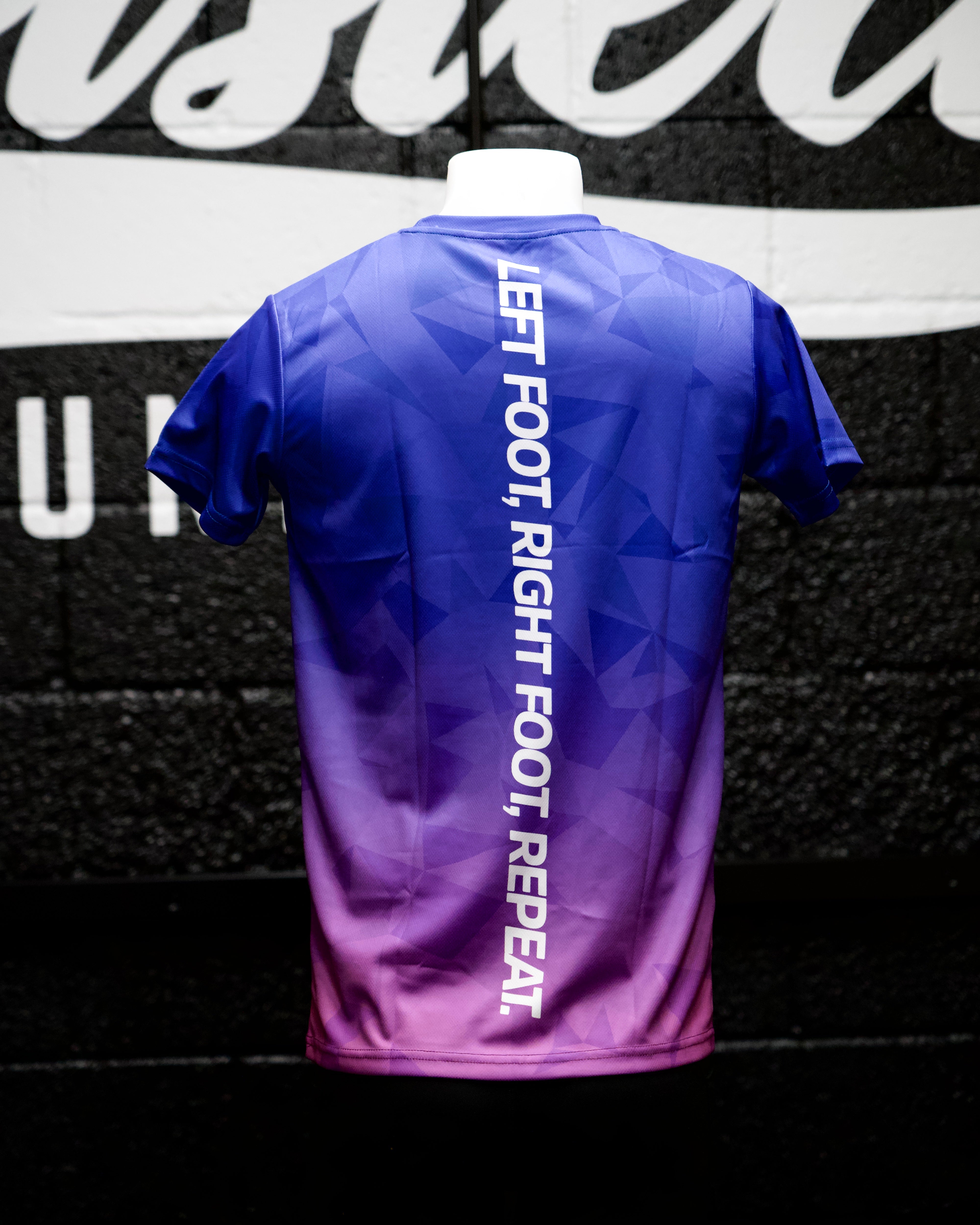 "Geo" Race Tee - Navy/Pink