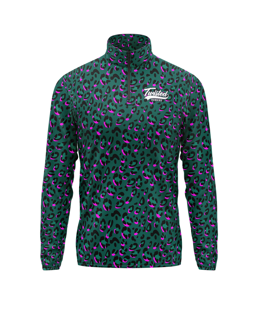 Animal Print 1/4 Zip - Green