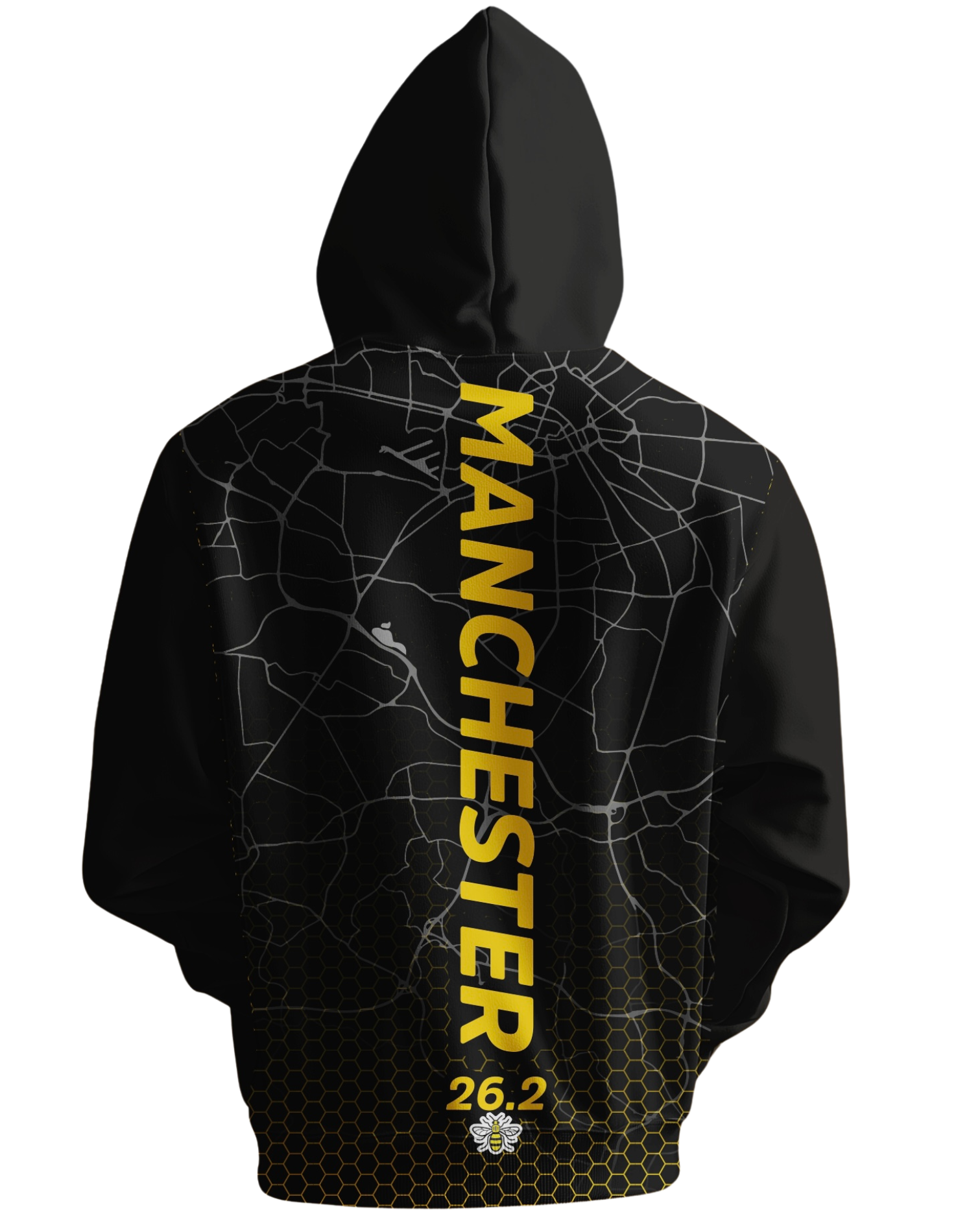 Black/Yellow Manchester 26.2 Hoodie – (Pre-Order)