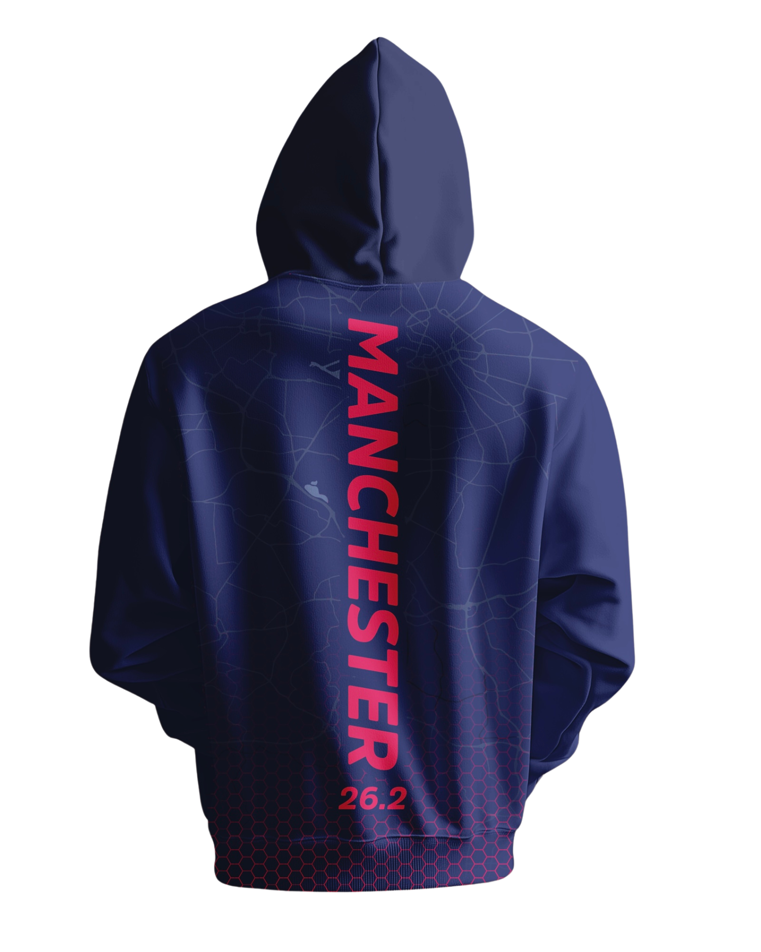 Navy/pink Manchester 26.2 Hoodie – (Pre-Order)