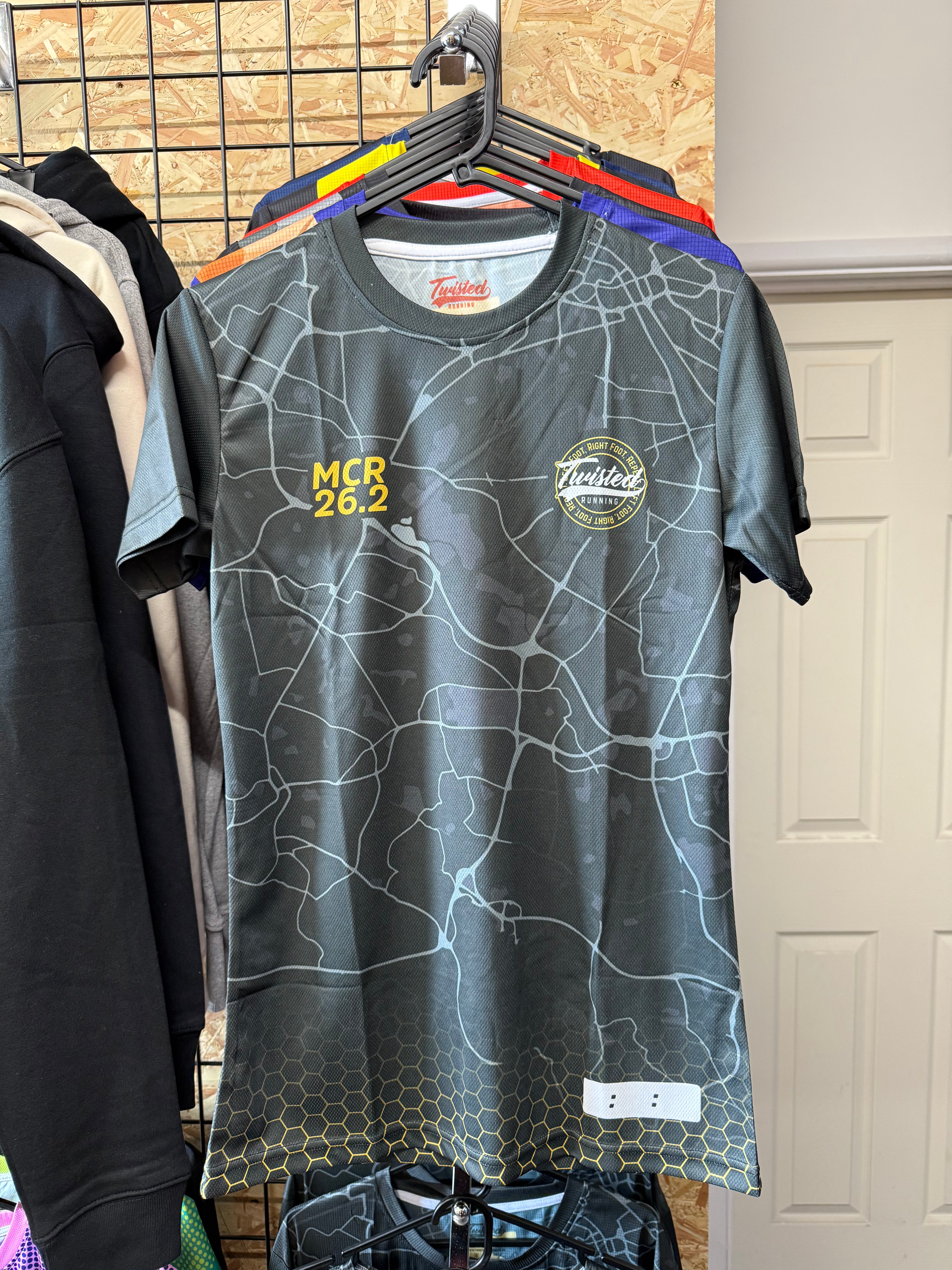 Charcoal/Yellow Manchester 26.2 Race/Finisher Tee - Ready to Ship