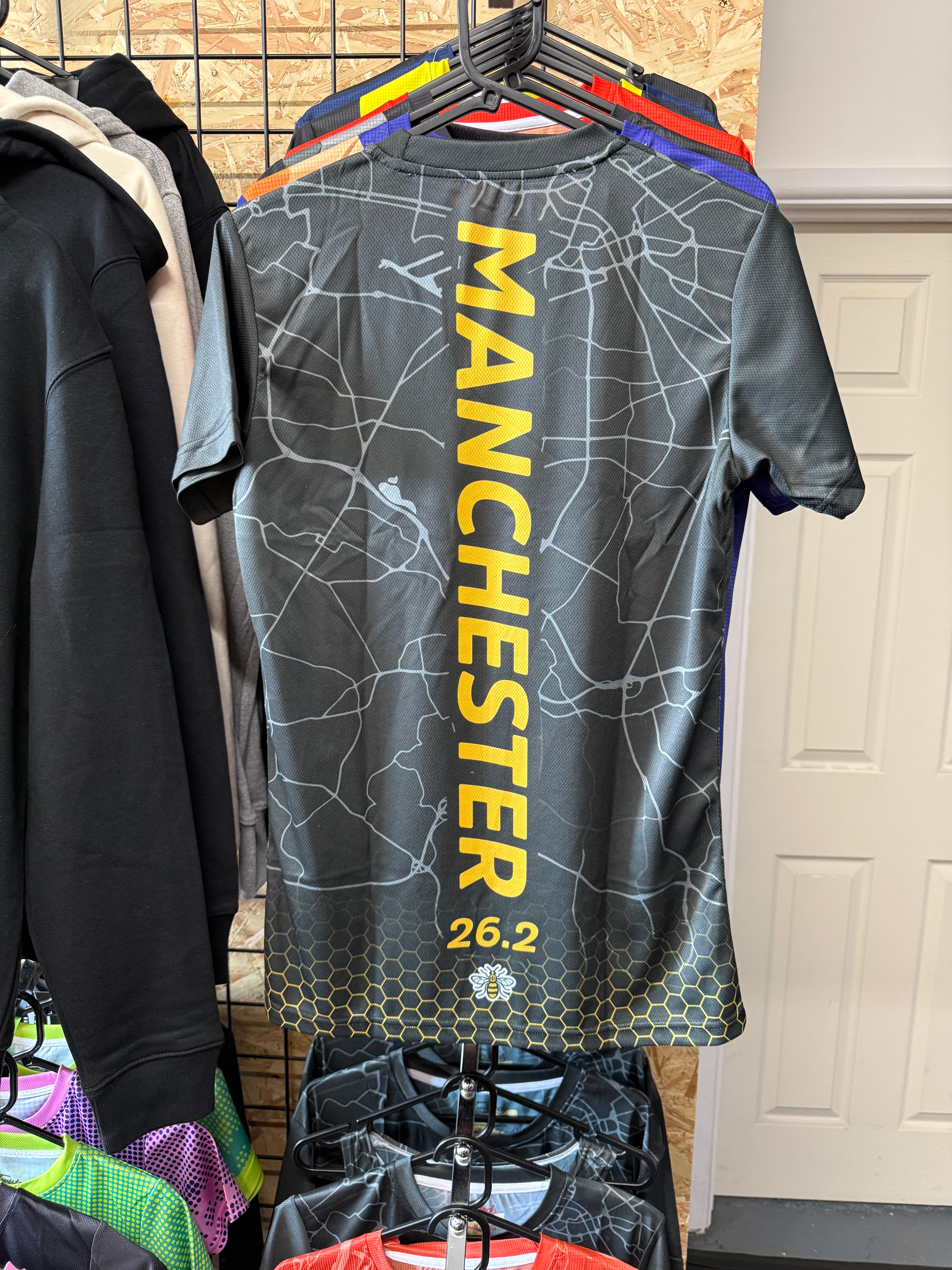 Charcoal/Yellow Manchester 26.2 Race/Finisher Tee - Ready to Ship