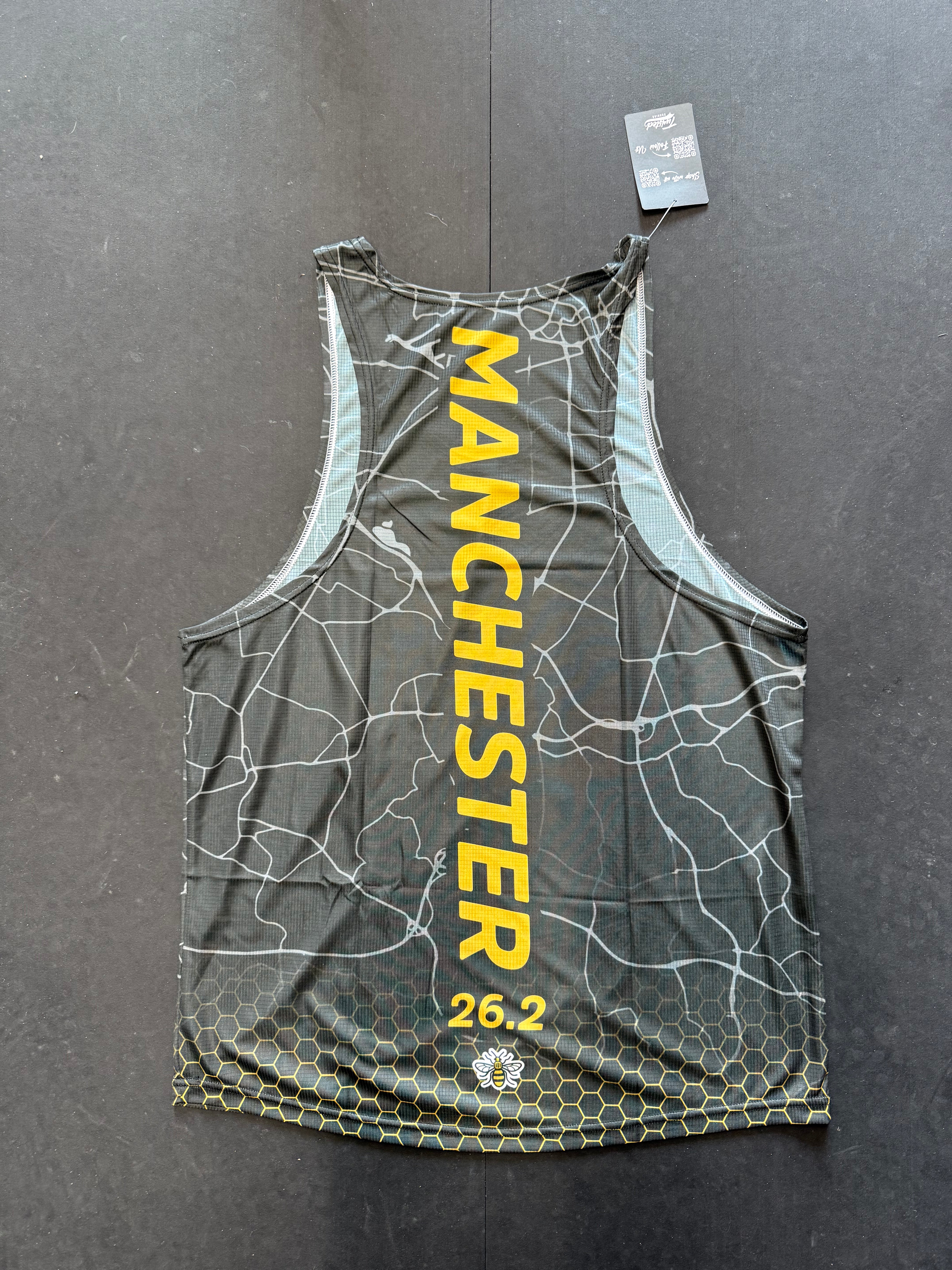 Charcoal/Yellow Manchester 26.2 Race/Finisher Vest – Ready to Ship