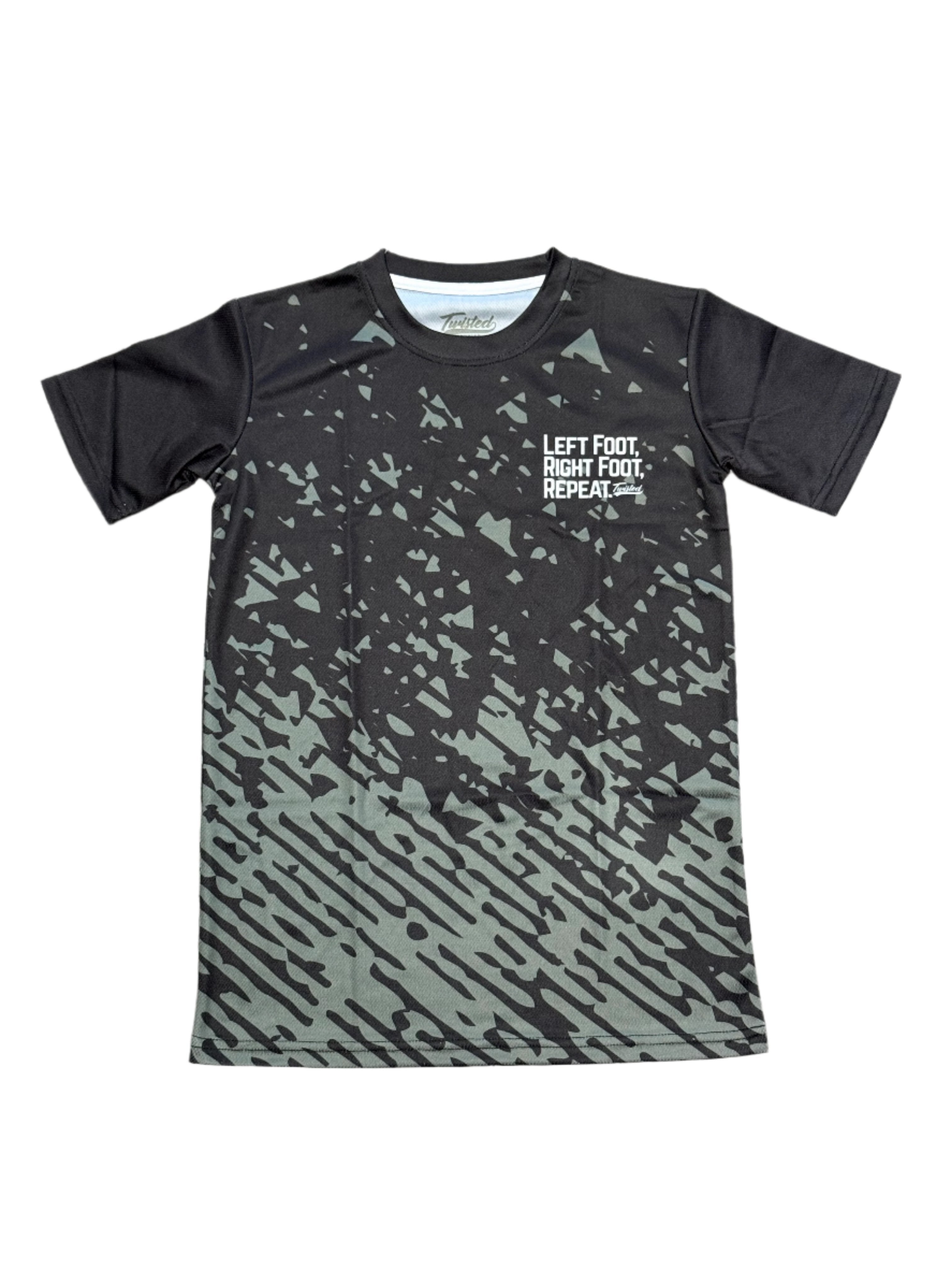 KIDS - Trails Performance T-Shirt -Black/Dark Olive