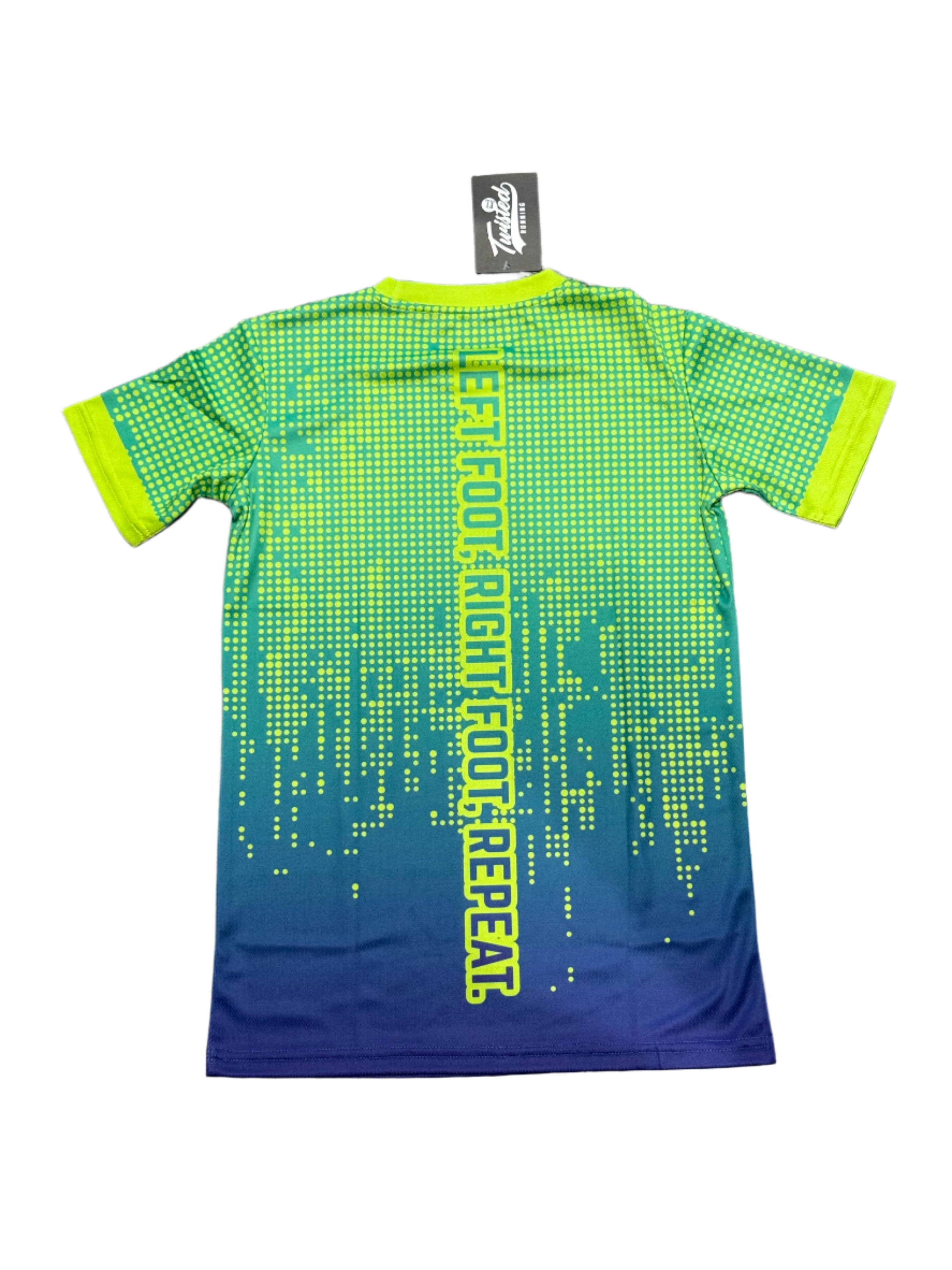 KIDS - "Dot" Technical Running Tee (Green/Blue) (VOLT)