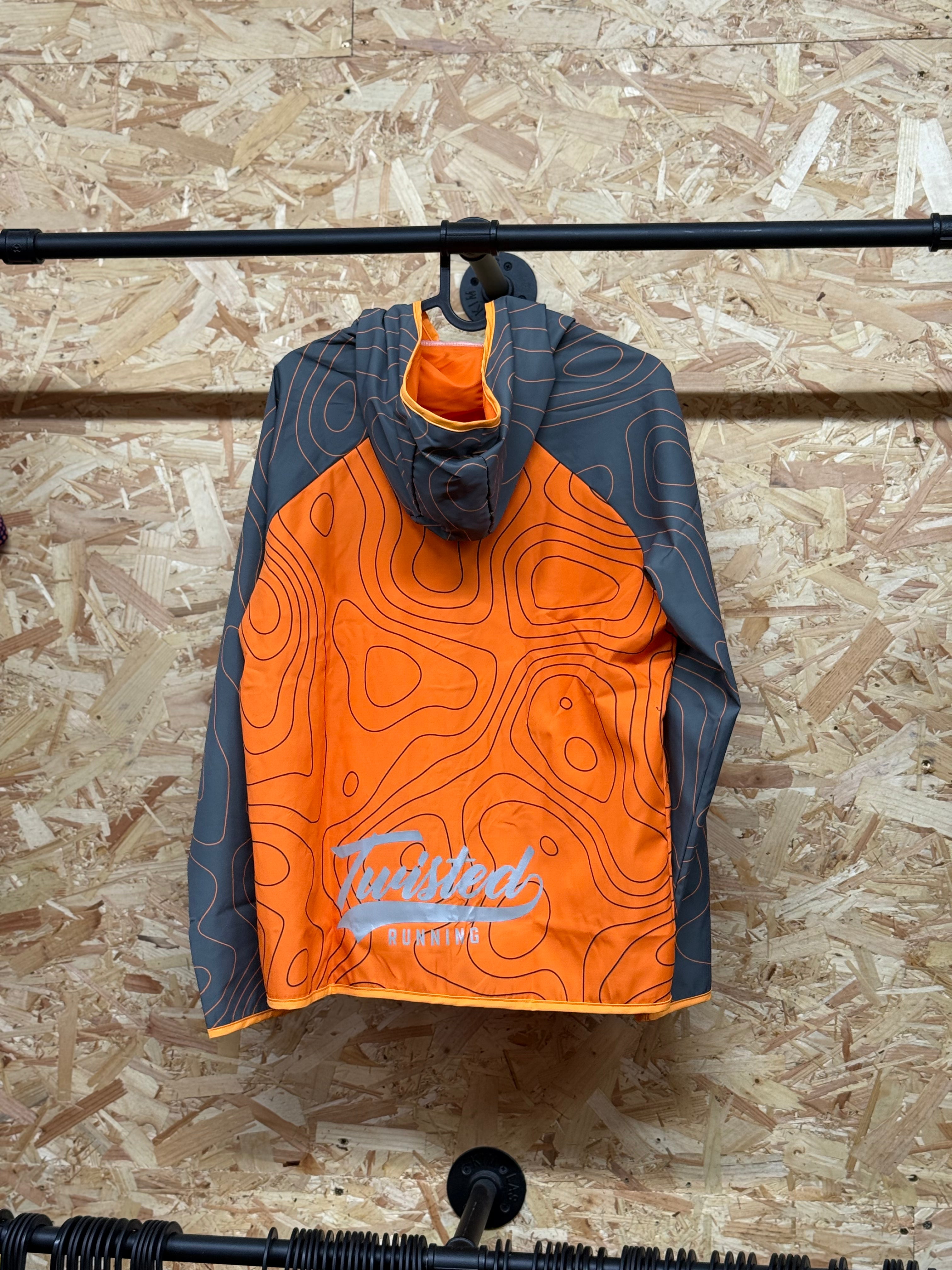 Twisted Running Topographic Windbreaker – Orange/Grey