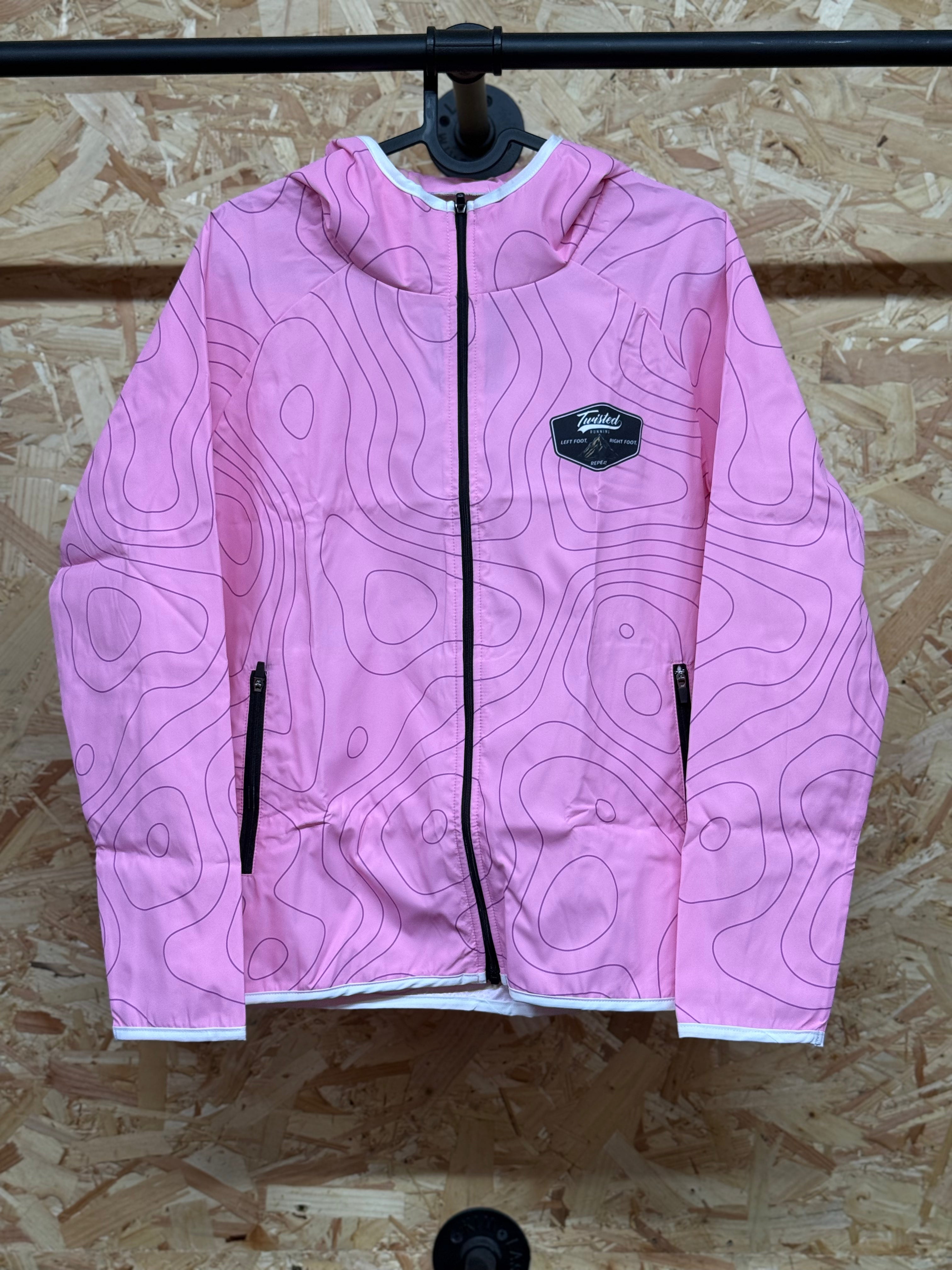 Twisted Running Topographic Windbreaker – Light Pink