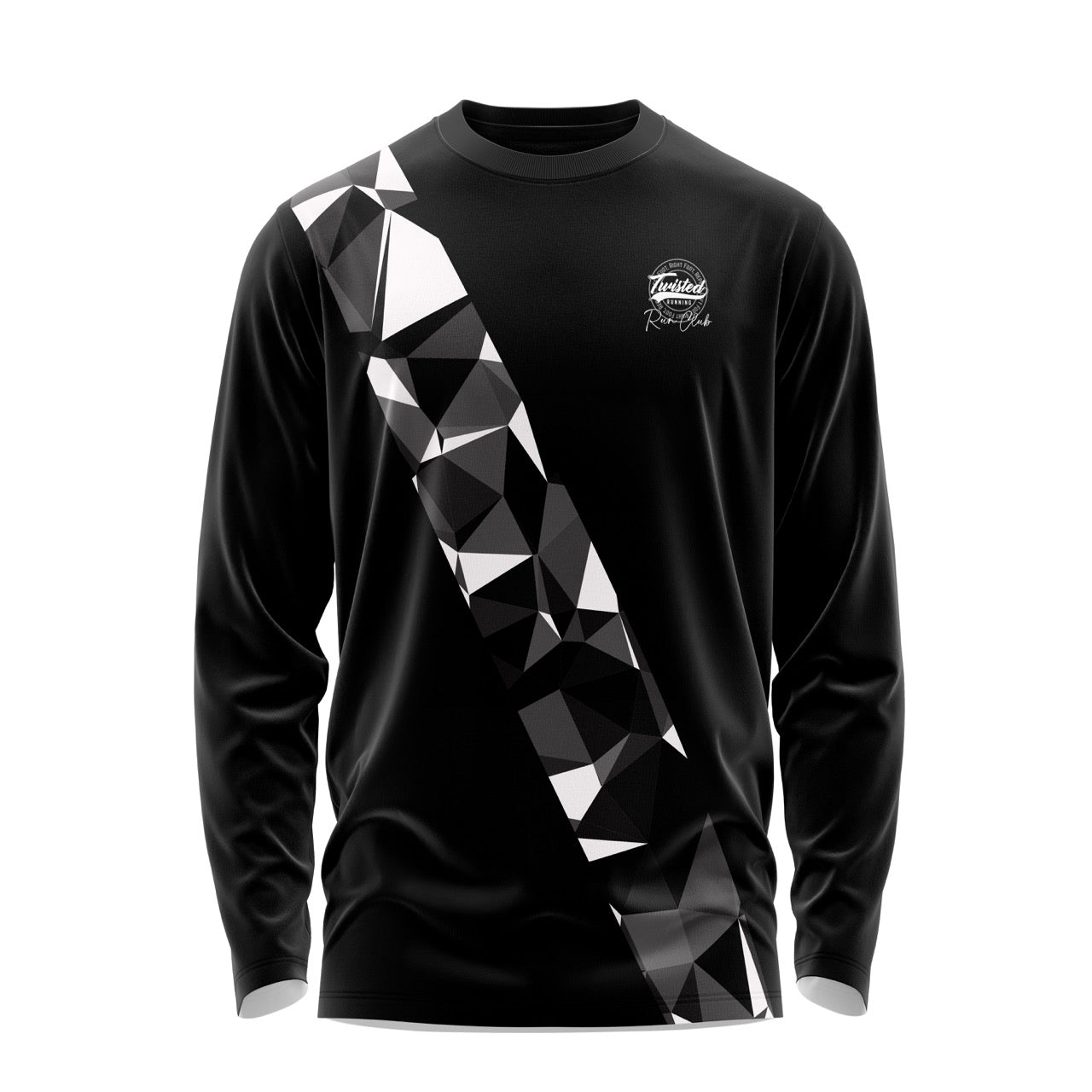 Twisted Run Club Long Sleeve Tee - Black/White