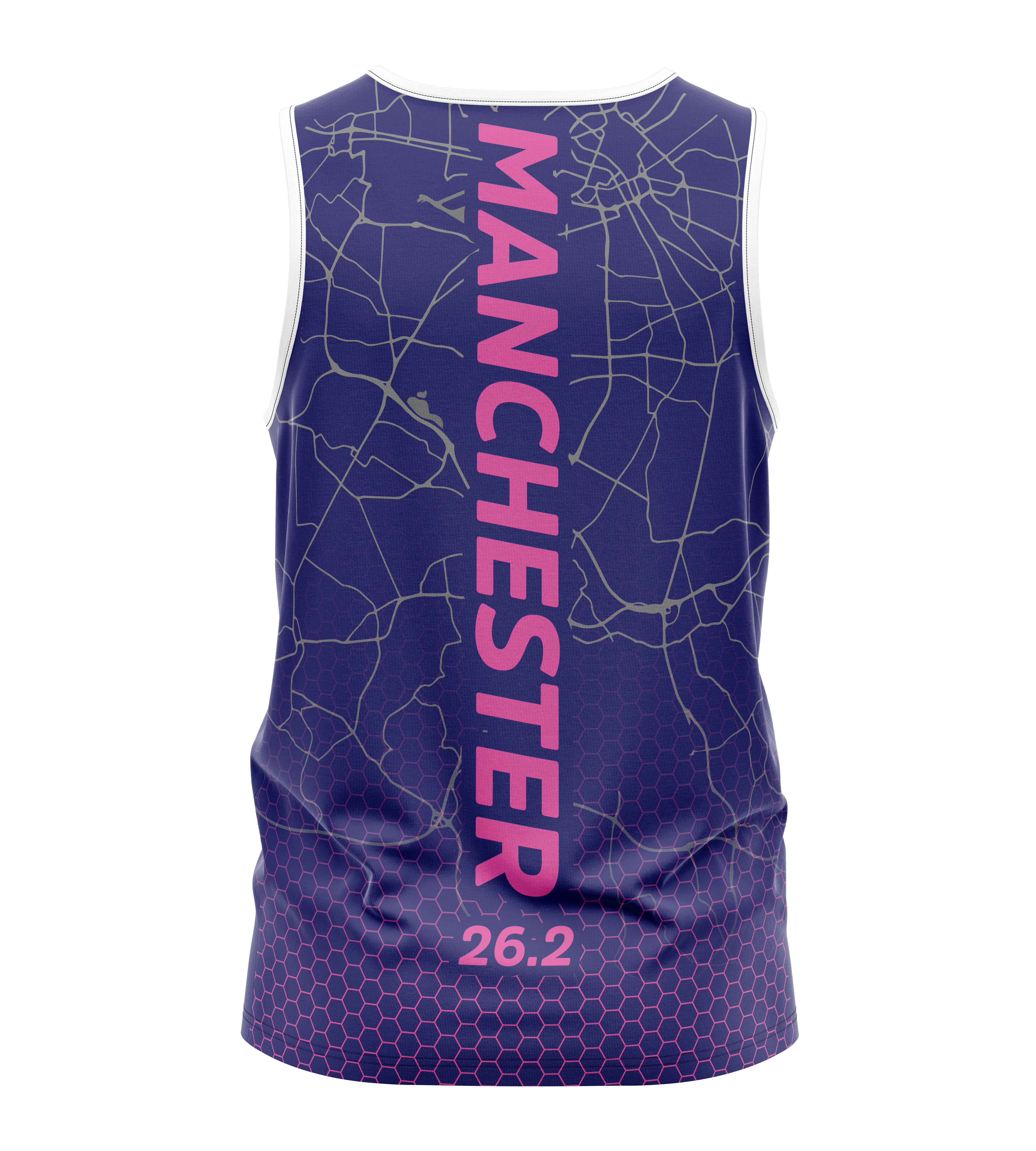 Navy/Pink Manchester 26.2 Race/Finisher Tank – A Marathon Worthy Tribute (Pre-Order) Please Read Description