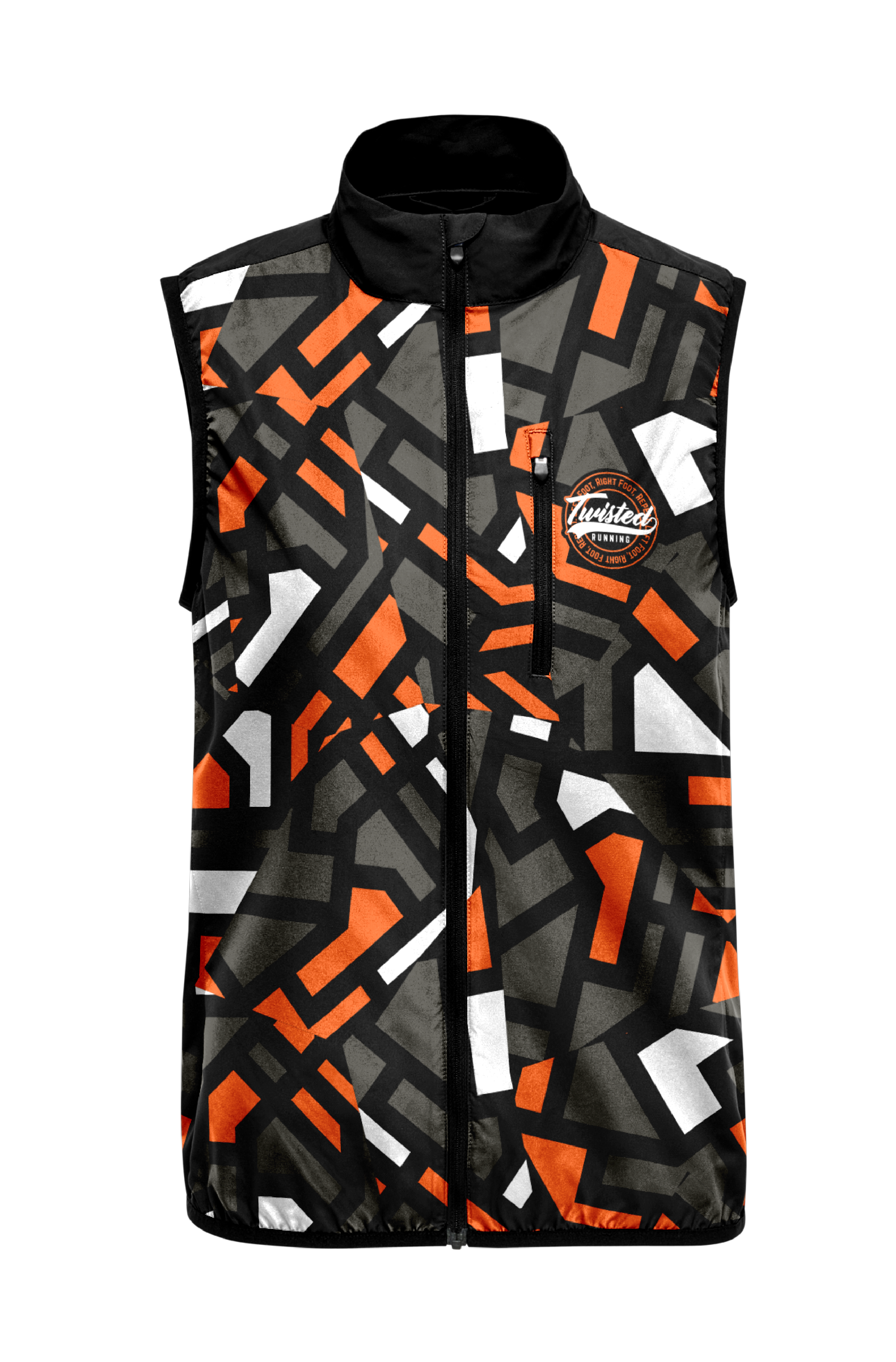 Twisted Running Gilet - Orange/Grey Shatter