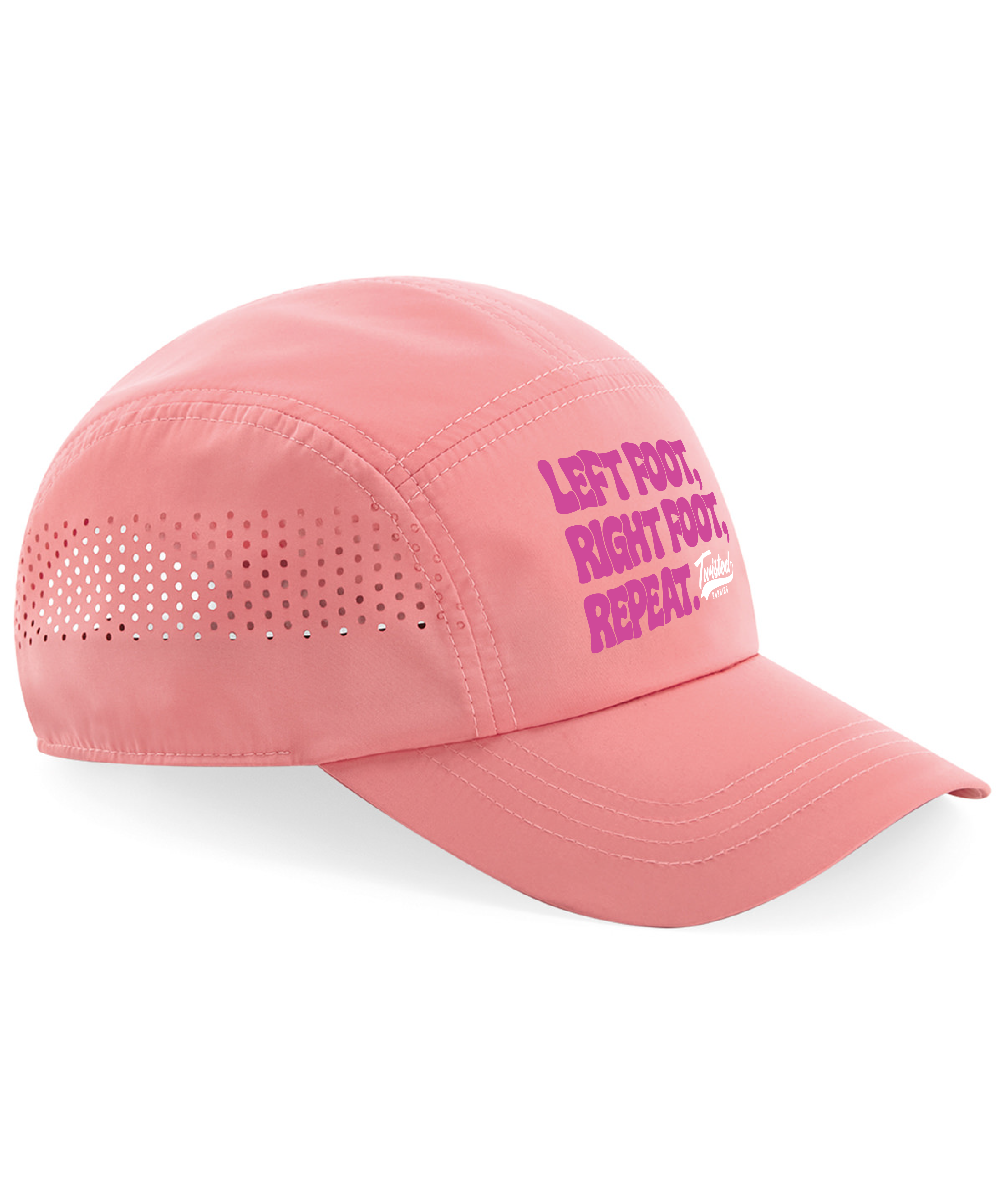 "Slogan" Technical Running Cap - Pink Base