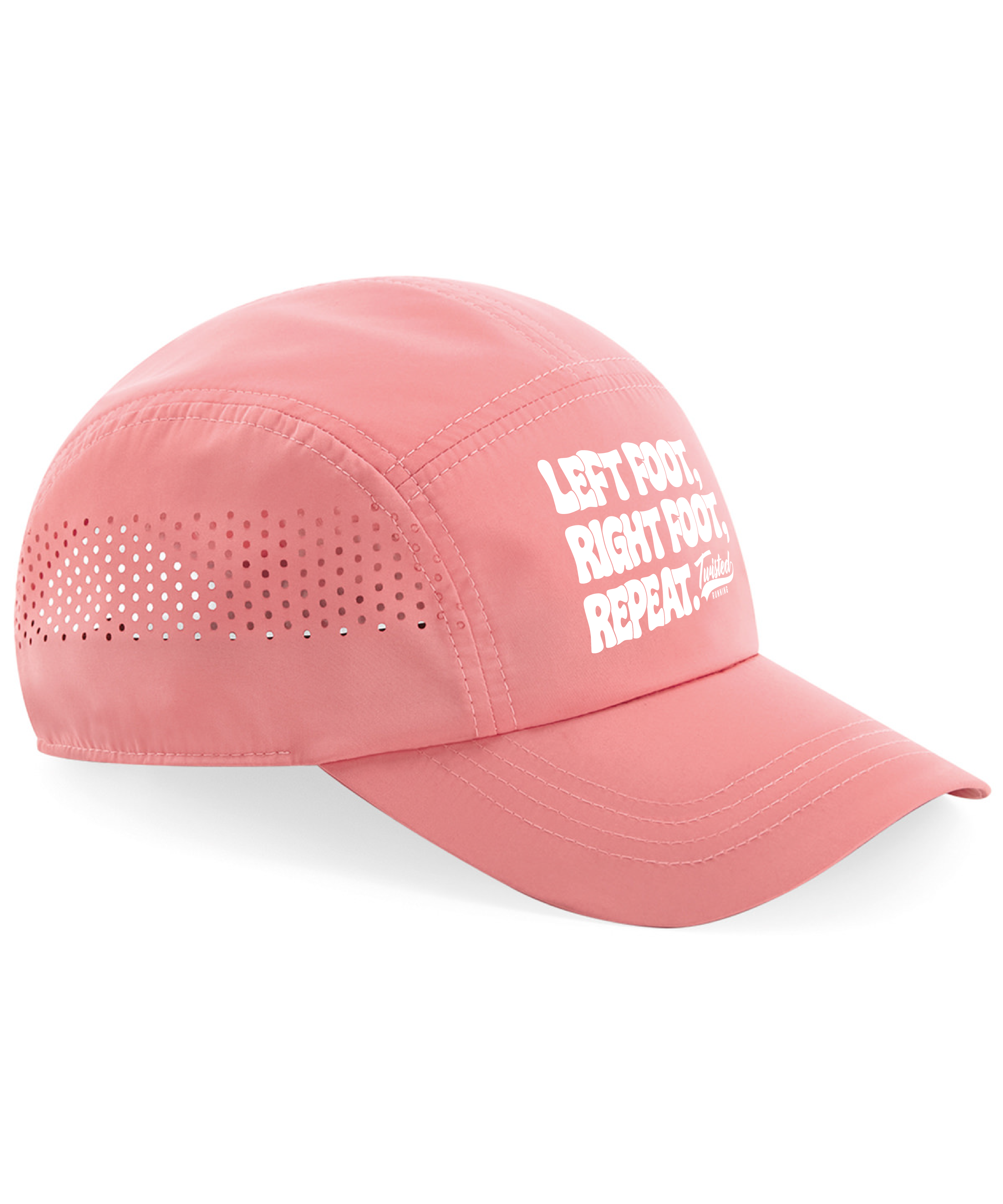 "Slogan" Technical Running Cap - Pink Base