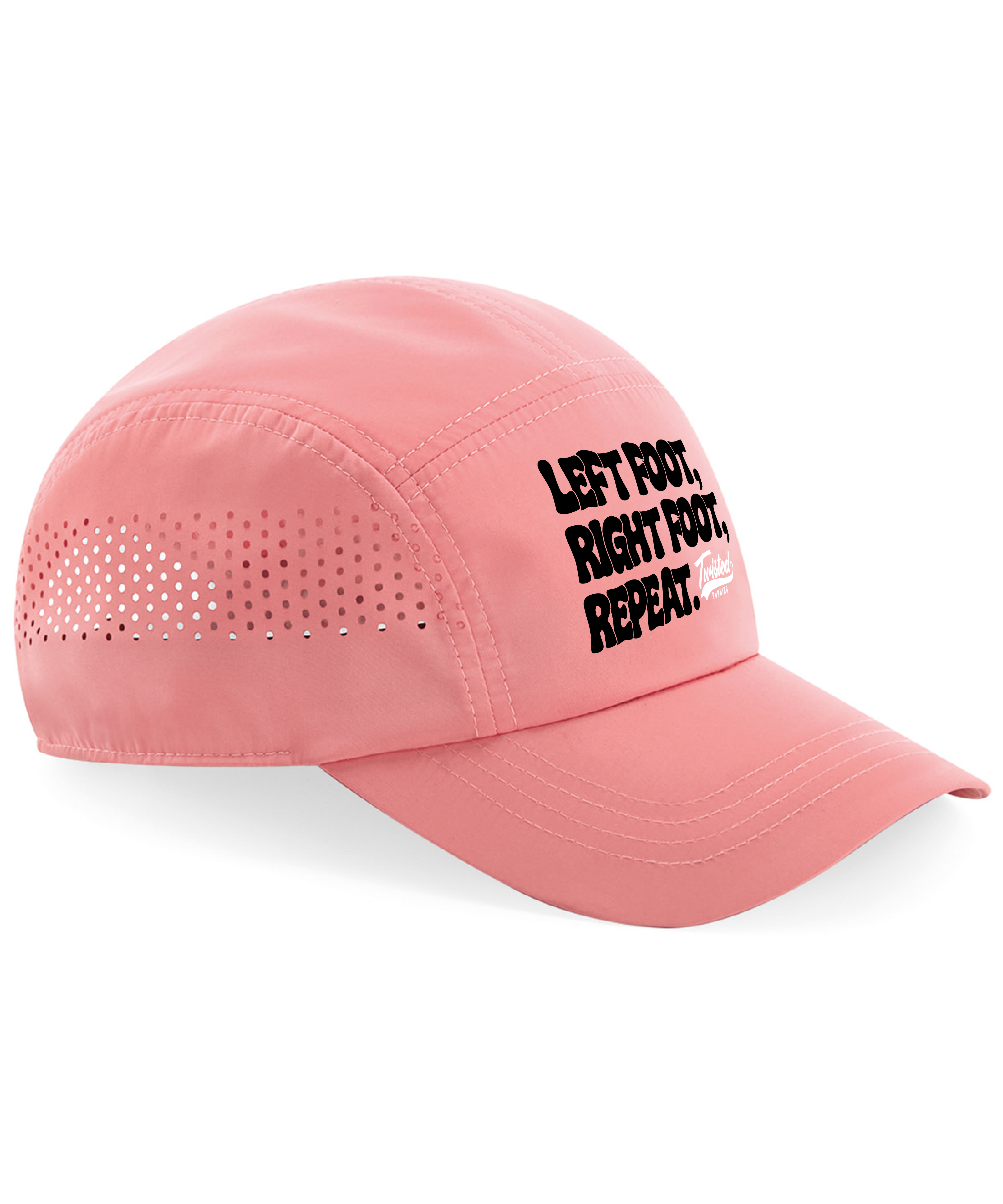 "Slogan" Technical Running Cap - Pink Base