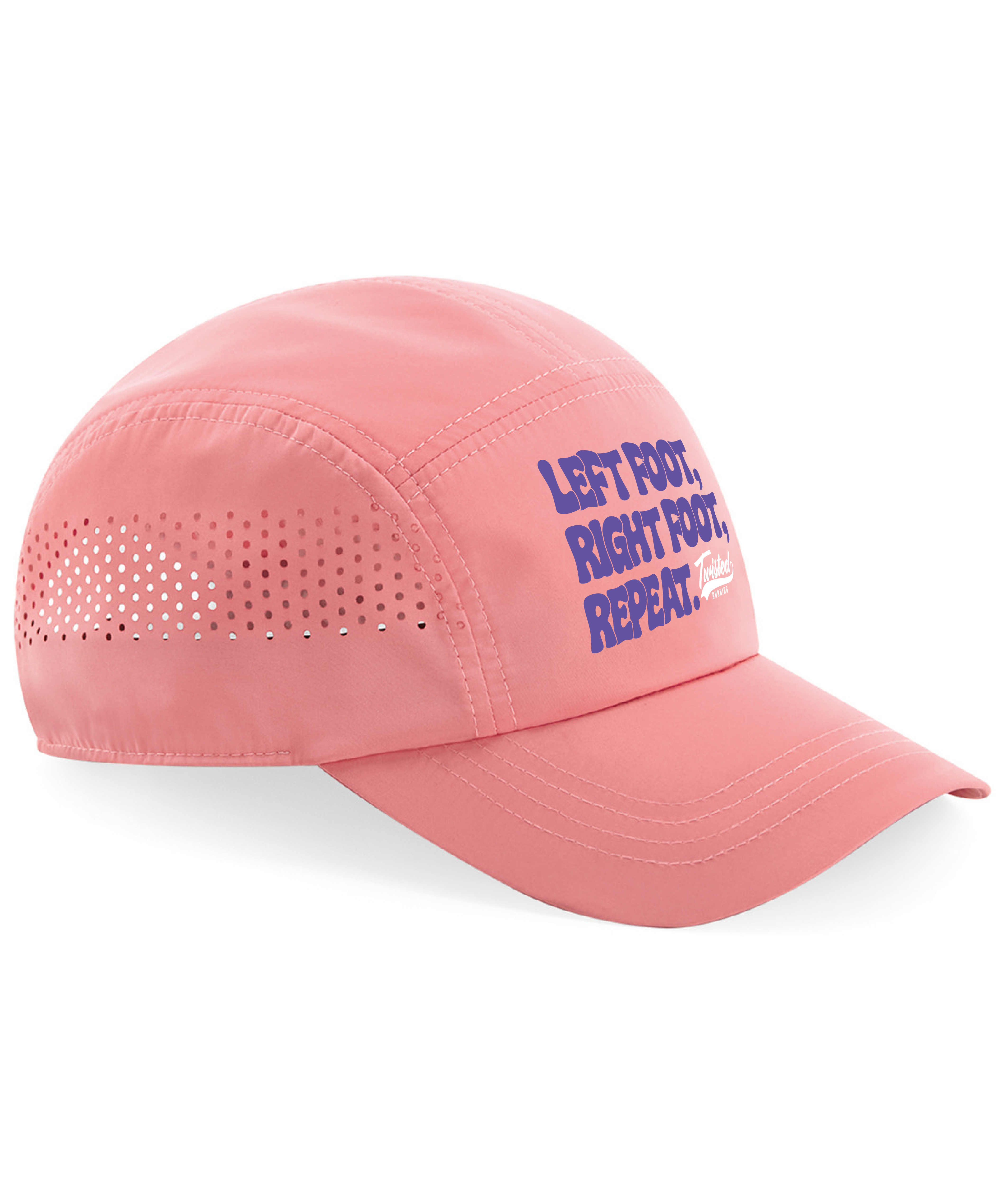 "Slogan" Technical Running Cap - Pink Base
