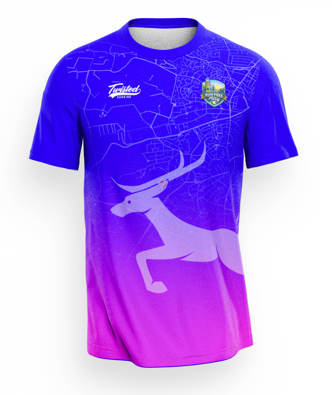 Run Free Alty T-Shirt - Navy/Pink