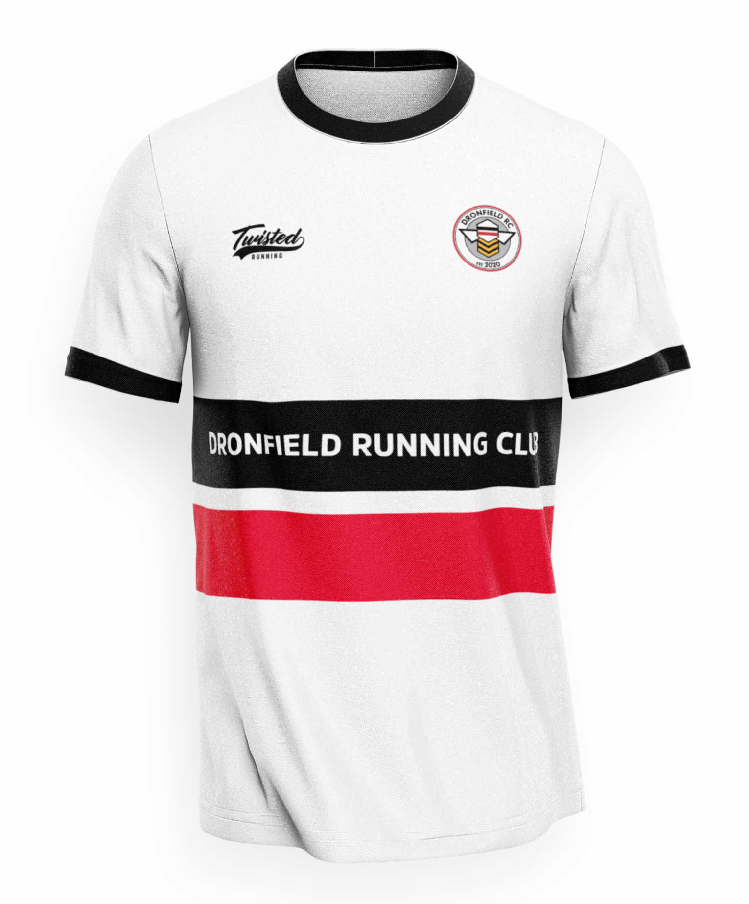 Dronfield T-Shirt - White/Black/Red