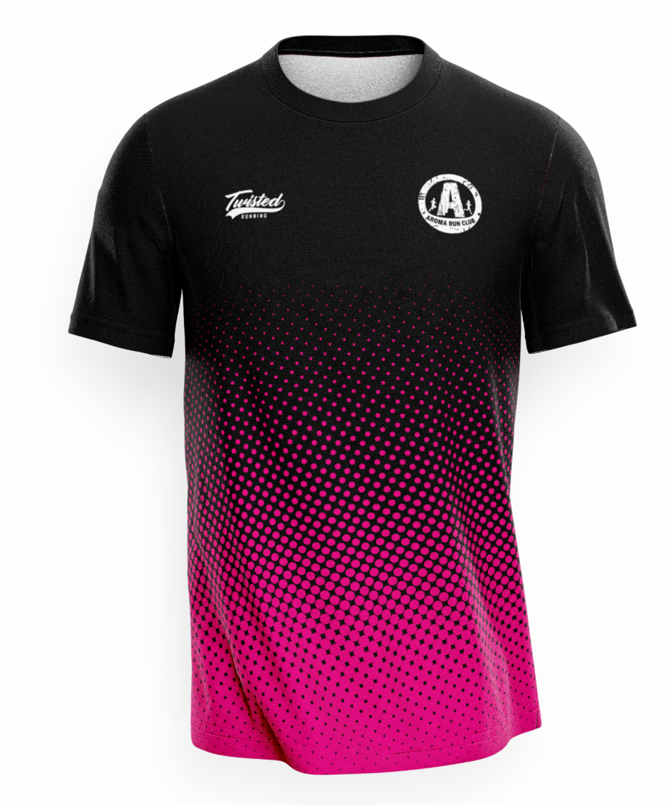 Aroma Run Club T-Shirt - Black/Pink