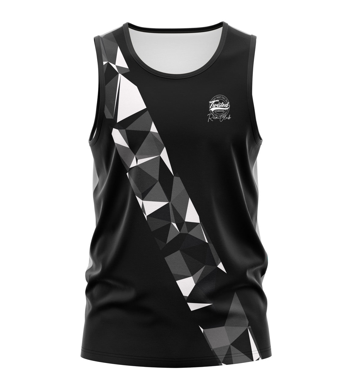 Twisted Run Club Tank - Black/White