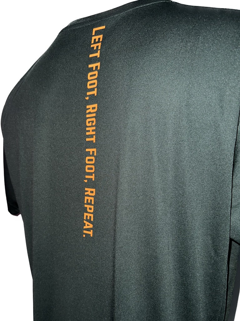 Bottle Green & Orange Spine Technical Tee (Unisex )